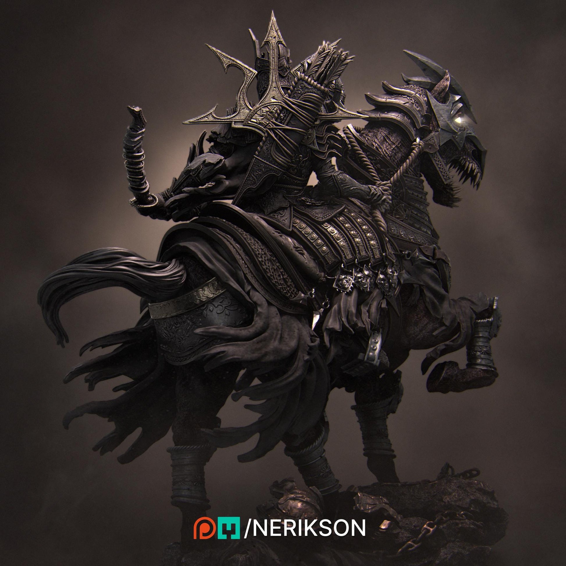 Horseman of Conquest | Fantasy Fighter Knight Collectible Miniature Statue | 140mm | by Nerikson