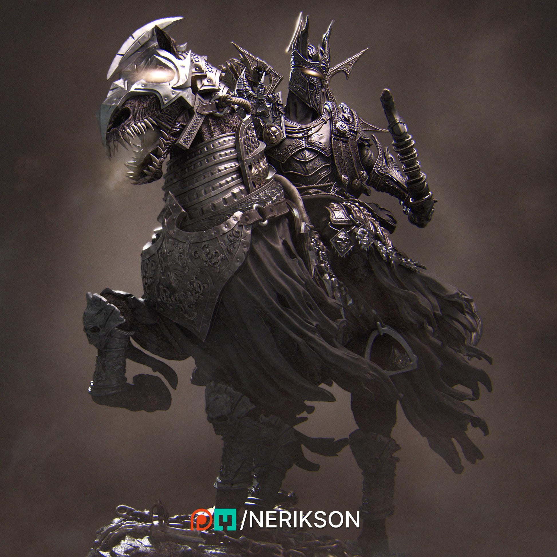 Horseman of Conquest | Fantasy Fighter Knight Collectible Miniature Statue | 140mm | by Nerikson