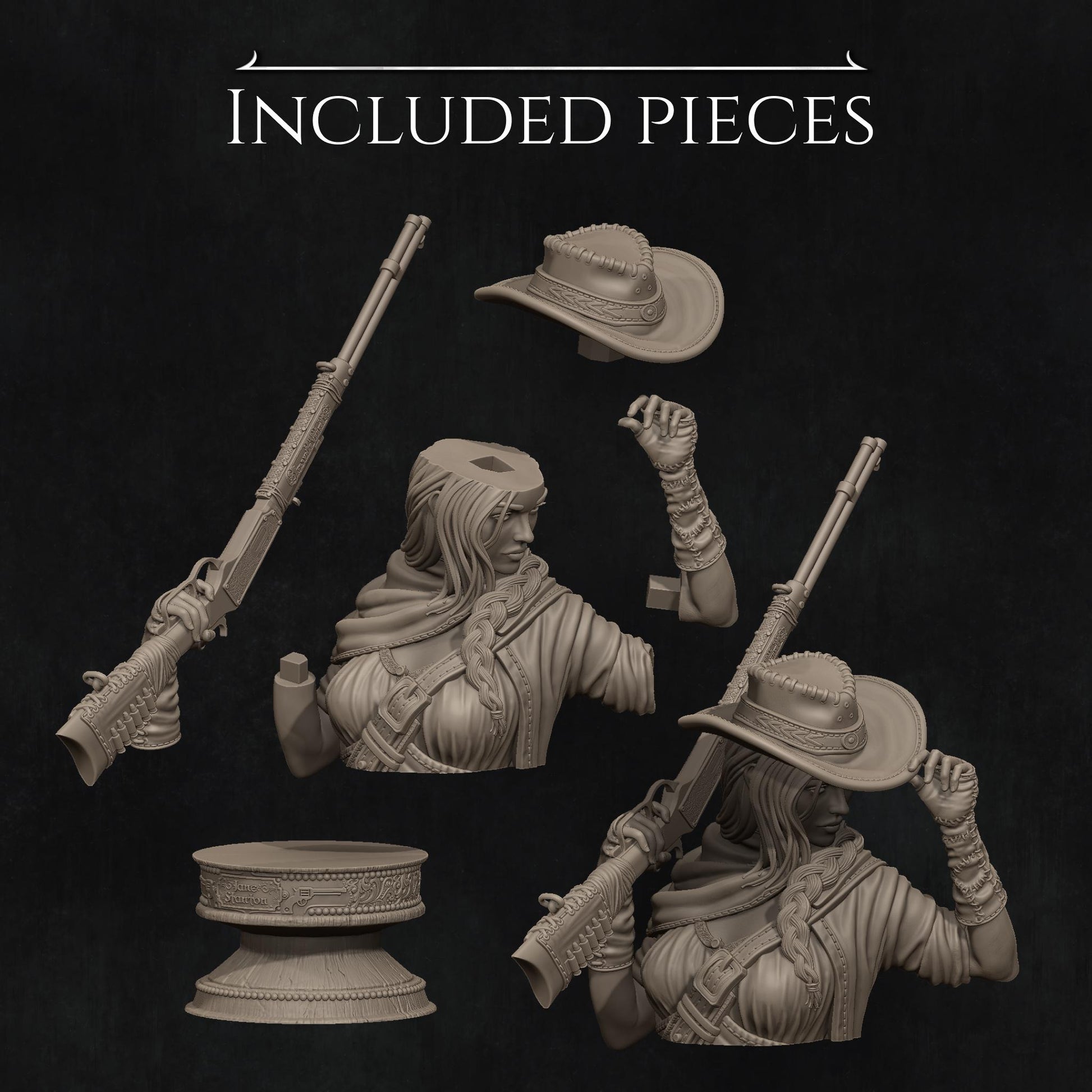 The Gunslinger Bust | Collectible Fantasy Bust Statue Miniature | by Nerikson