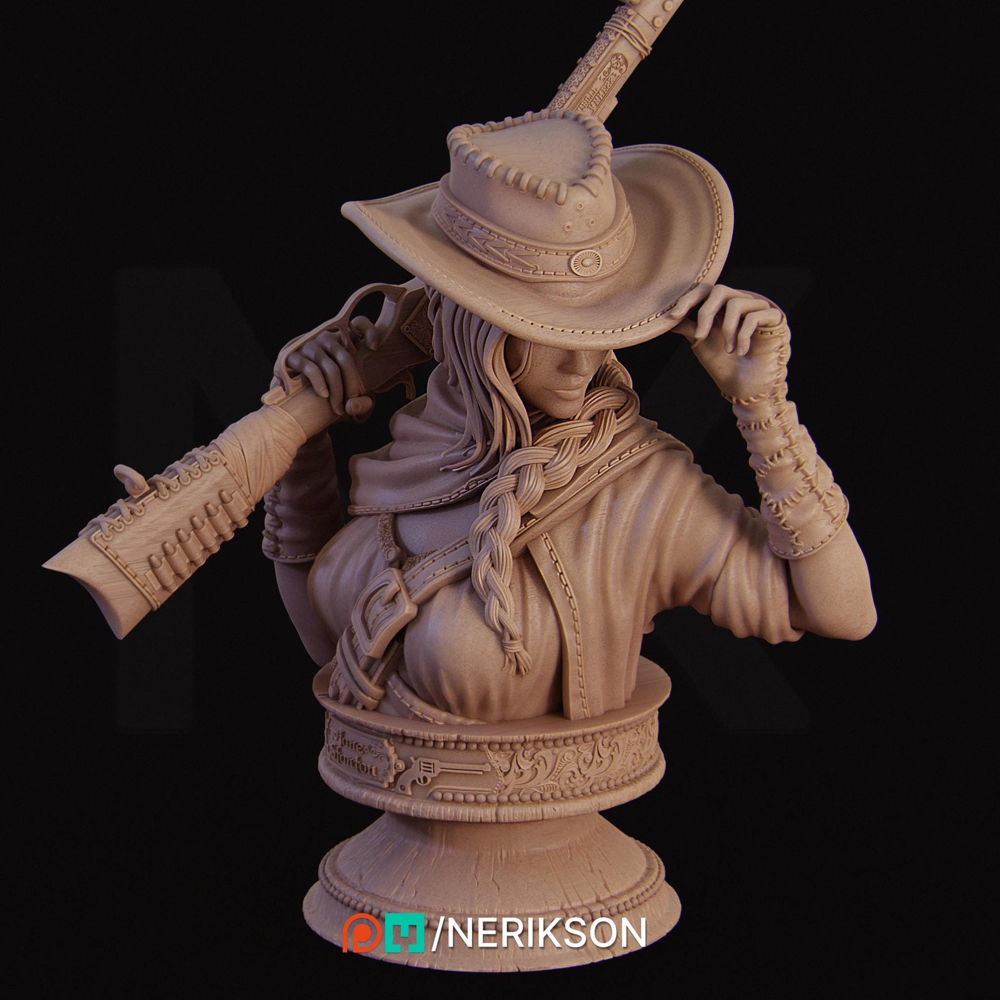 The Gunslinger Bust | Collectible Fantasy Bust Statue Miniature | by Nerikson