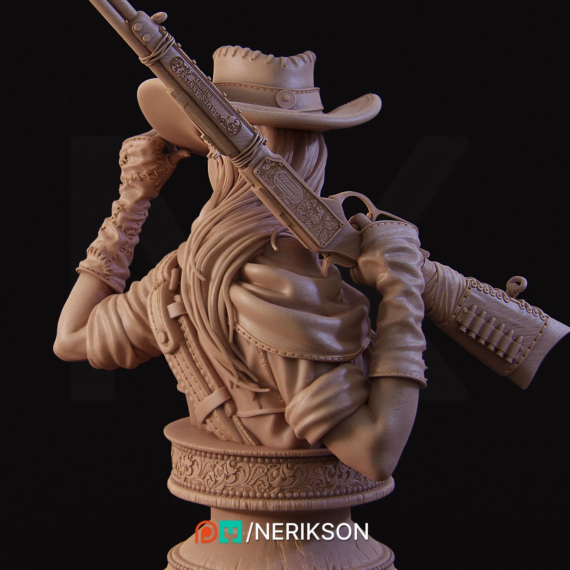 The Gunslinger Bust | Collectible Fantasy Bust Statue Miniature | by Nerikson