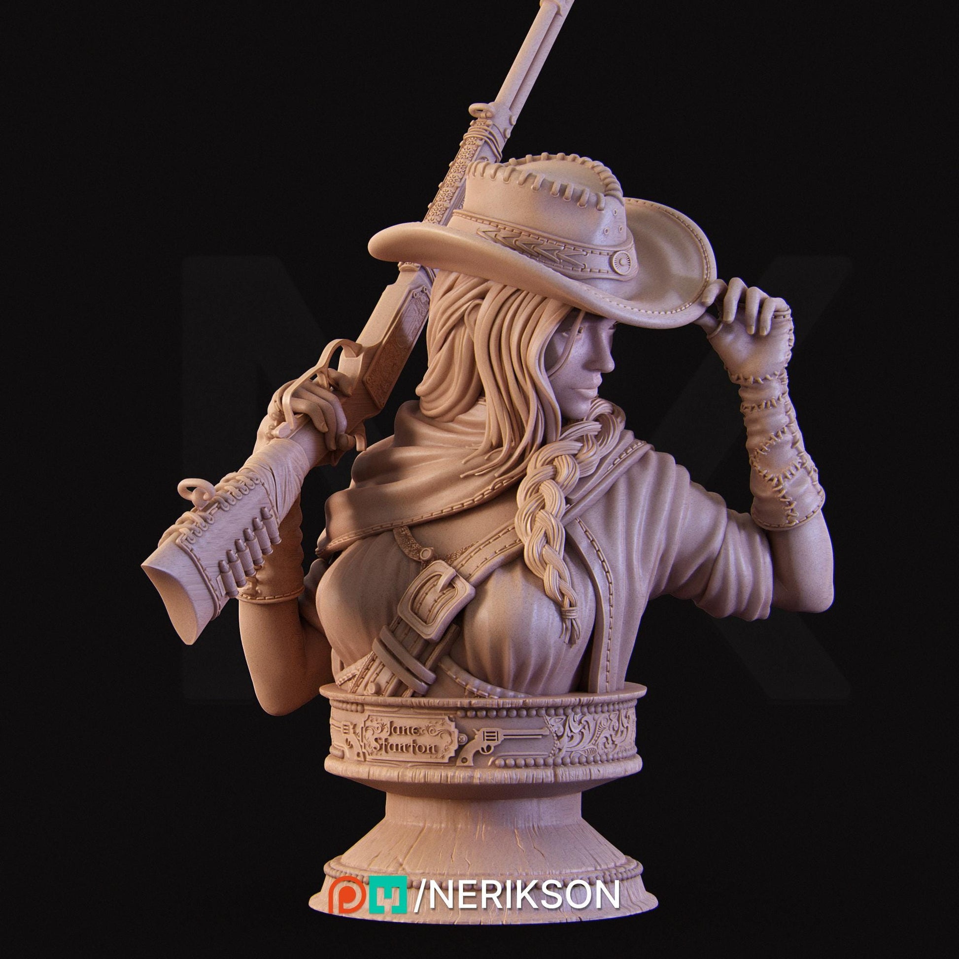 The Gunslinger Bust | Collectible Fantasy Bust Statue Miniature | by Nerikson