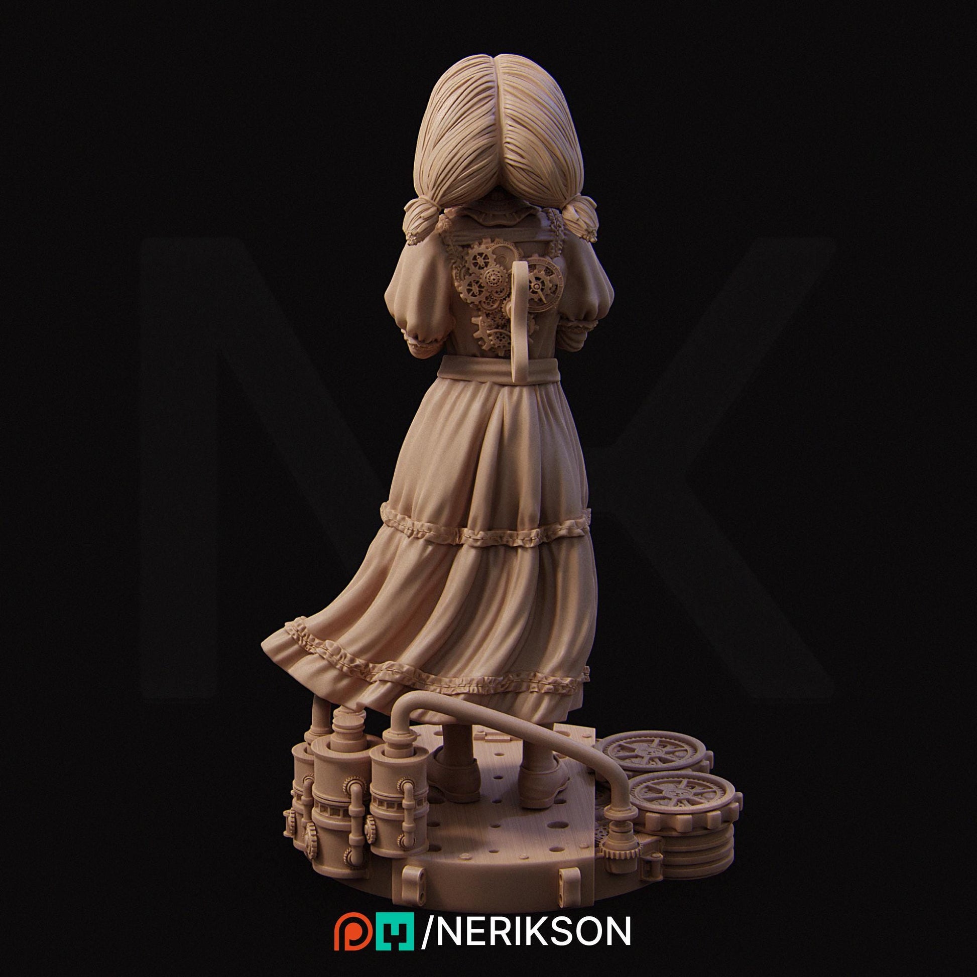 Little Robot Girl | DnD Warforged Collectible Miniature | 35mm / 75mm | by Nerikson