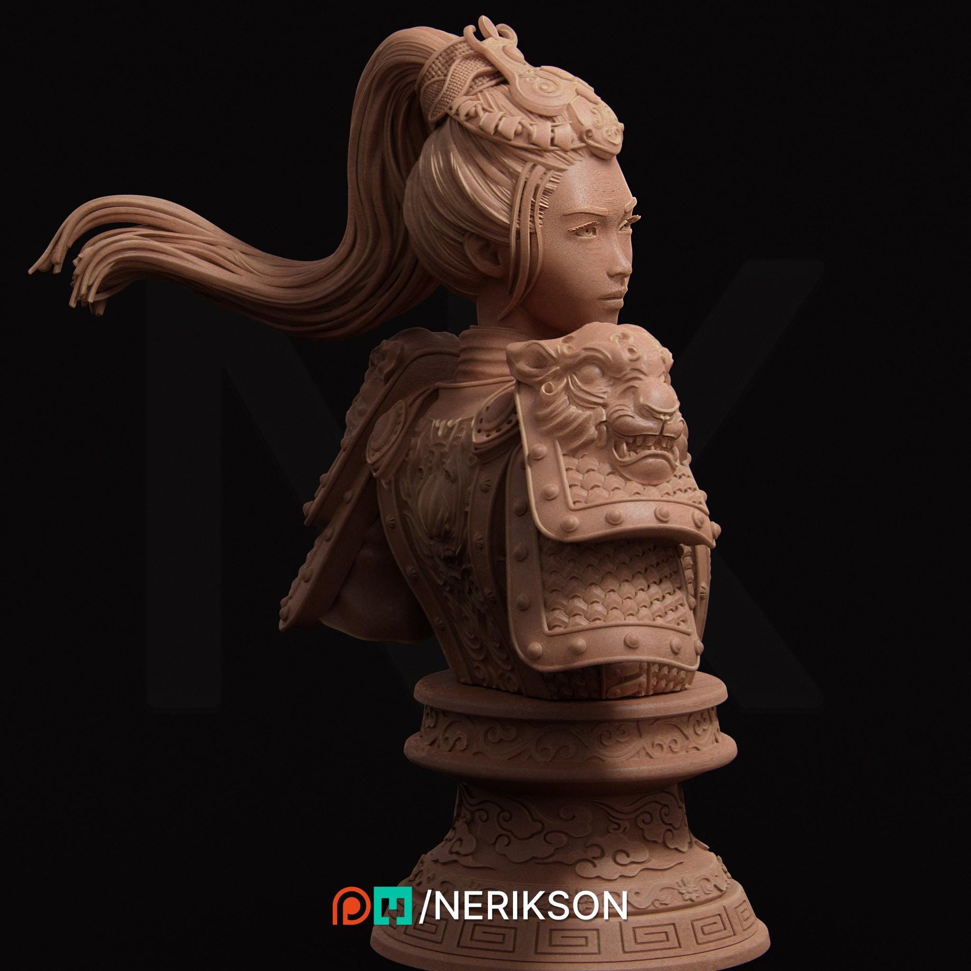 Kwan Yen | Three Kingdoms Collectible Sci-fi Bust Statue Miniature | by Nerikson