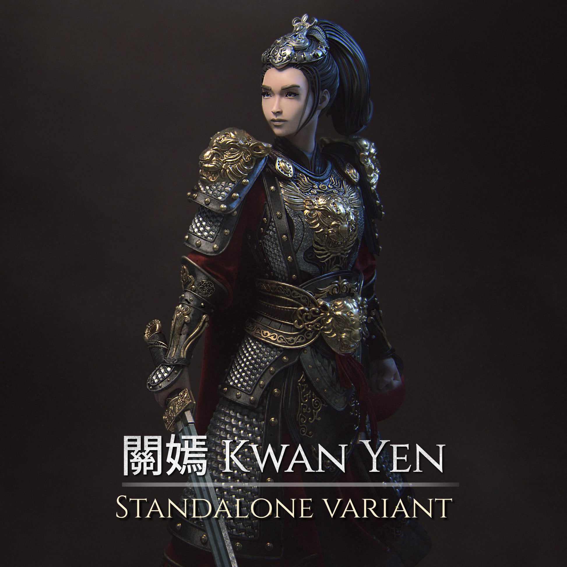 Kwan Yen | Three Kingdoms Warrior Knight Collectible Miniature Statue | 75mm | by Nerikson