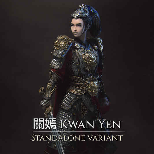 Kwan Yen | Three Kingdoms Warrior Knight Collectible Miniature Statue | 75mm | by Nerikson