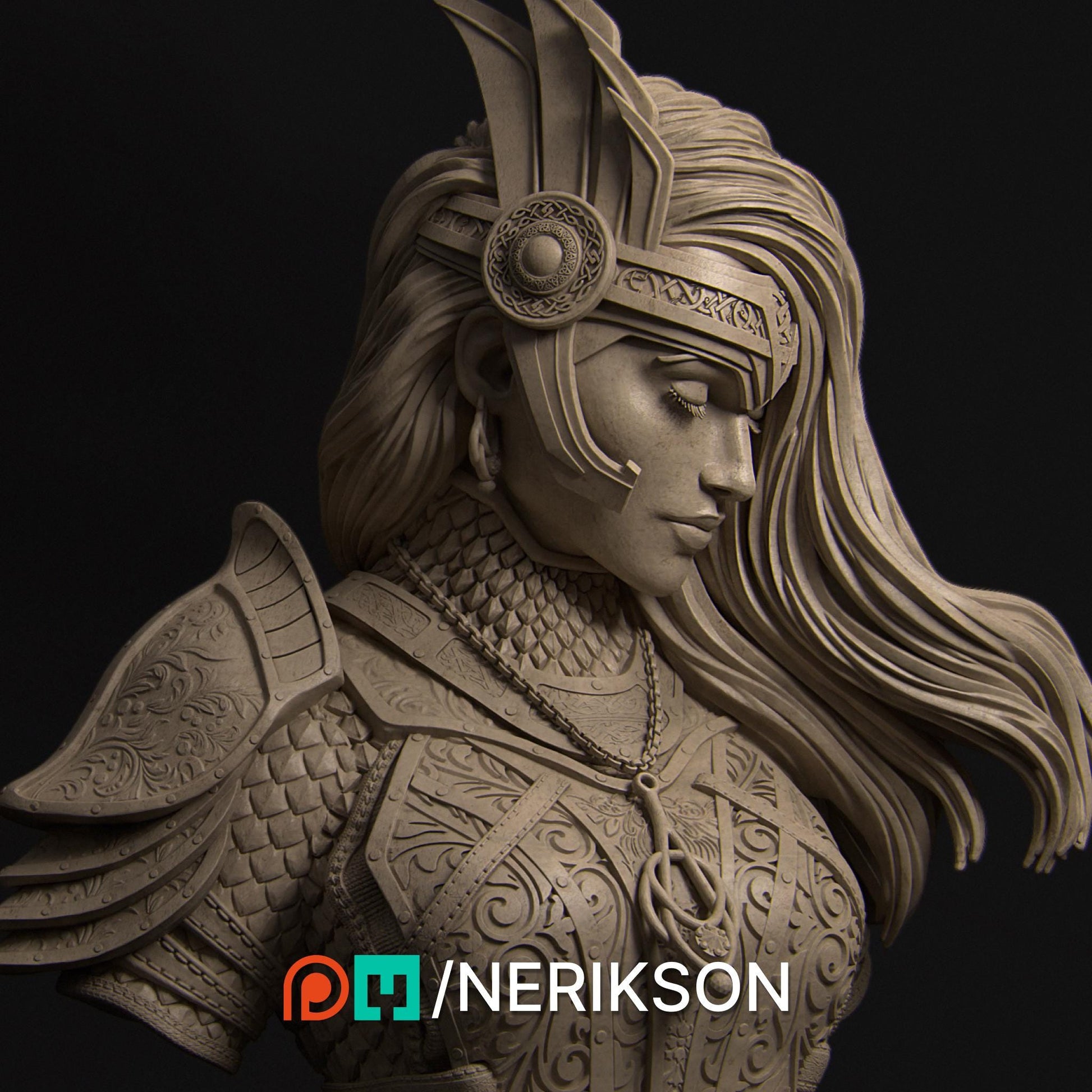 Revna Bust | Norse Valkyrie Collectible Bust Statue | by Nerikson