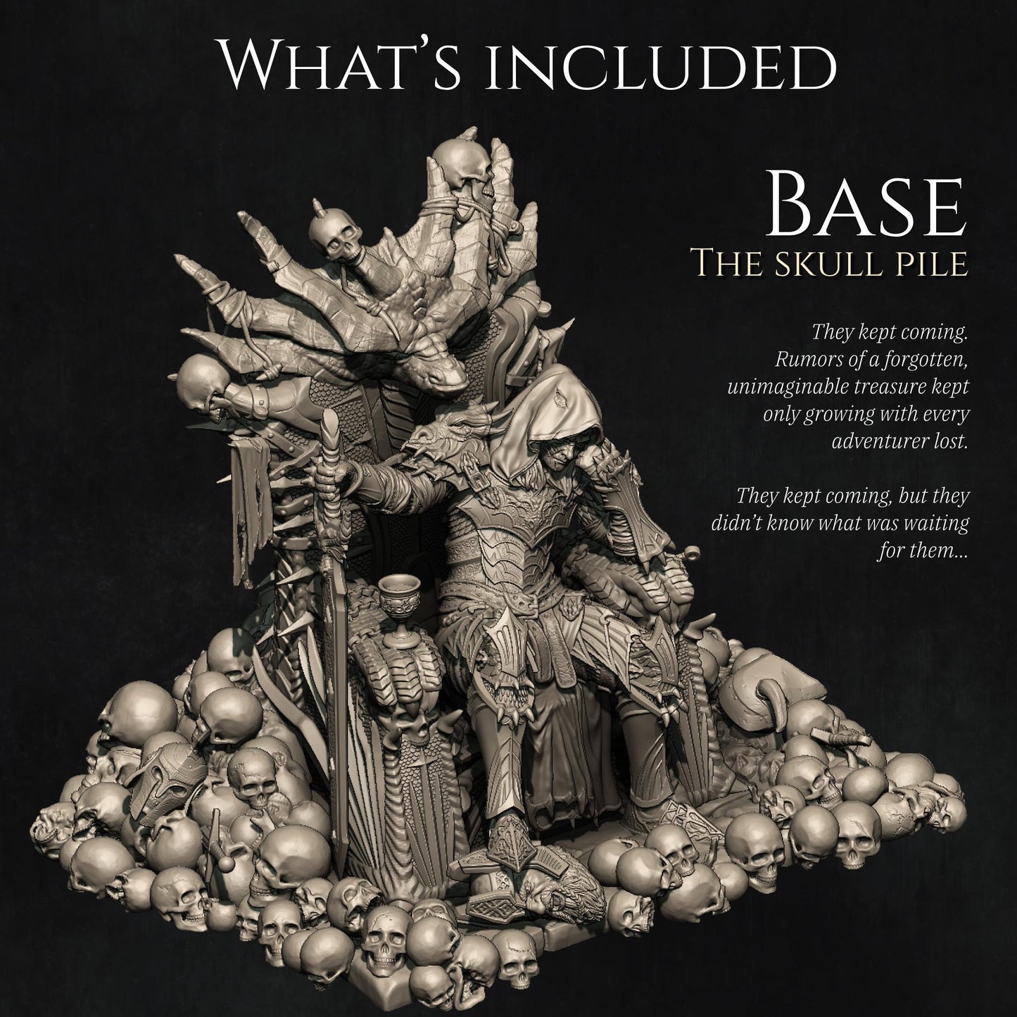 Reving the Dragon Knight Diorama | DnD Undead Knight Collectible Miniature Statue | 75mm / 140mm | by Nerikson