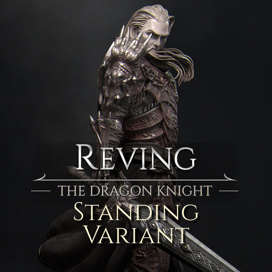 Reving the Dragon Knight | DnD Paladin Knight Collectible Miniature Statue | 75mm / 140mm | by Nerikson