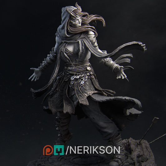 Rowena the Wild Sorceress | DnD Female Witch Wizard Collectible Miniature Statue | 75mm / 140mm | by Nerikson