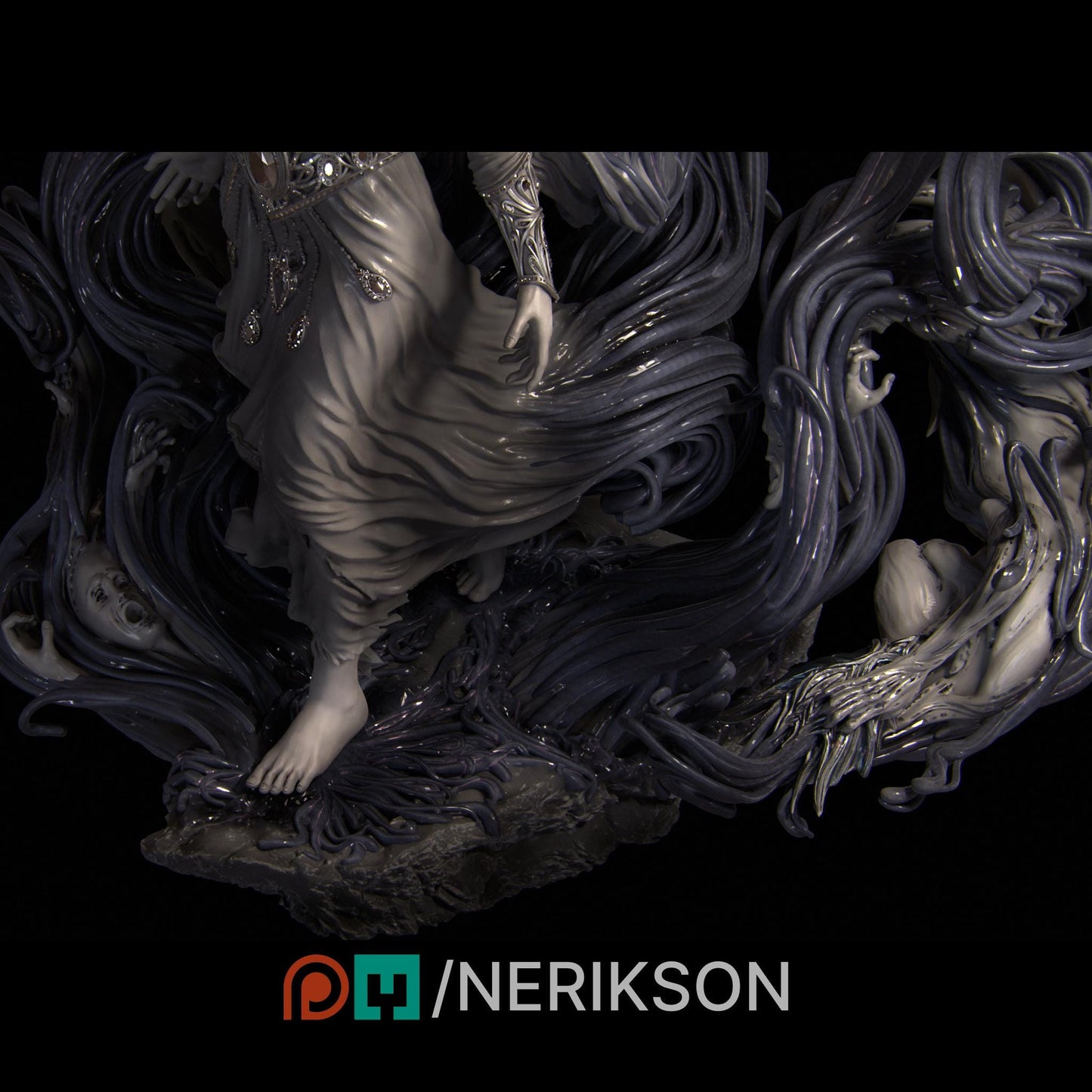 Shereen's Torment | DnD Arthurian Witch Lady of the Lake Collectible Miniature | 32mm / 75mm | by Nerikson