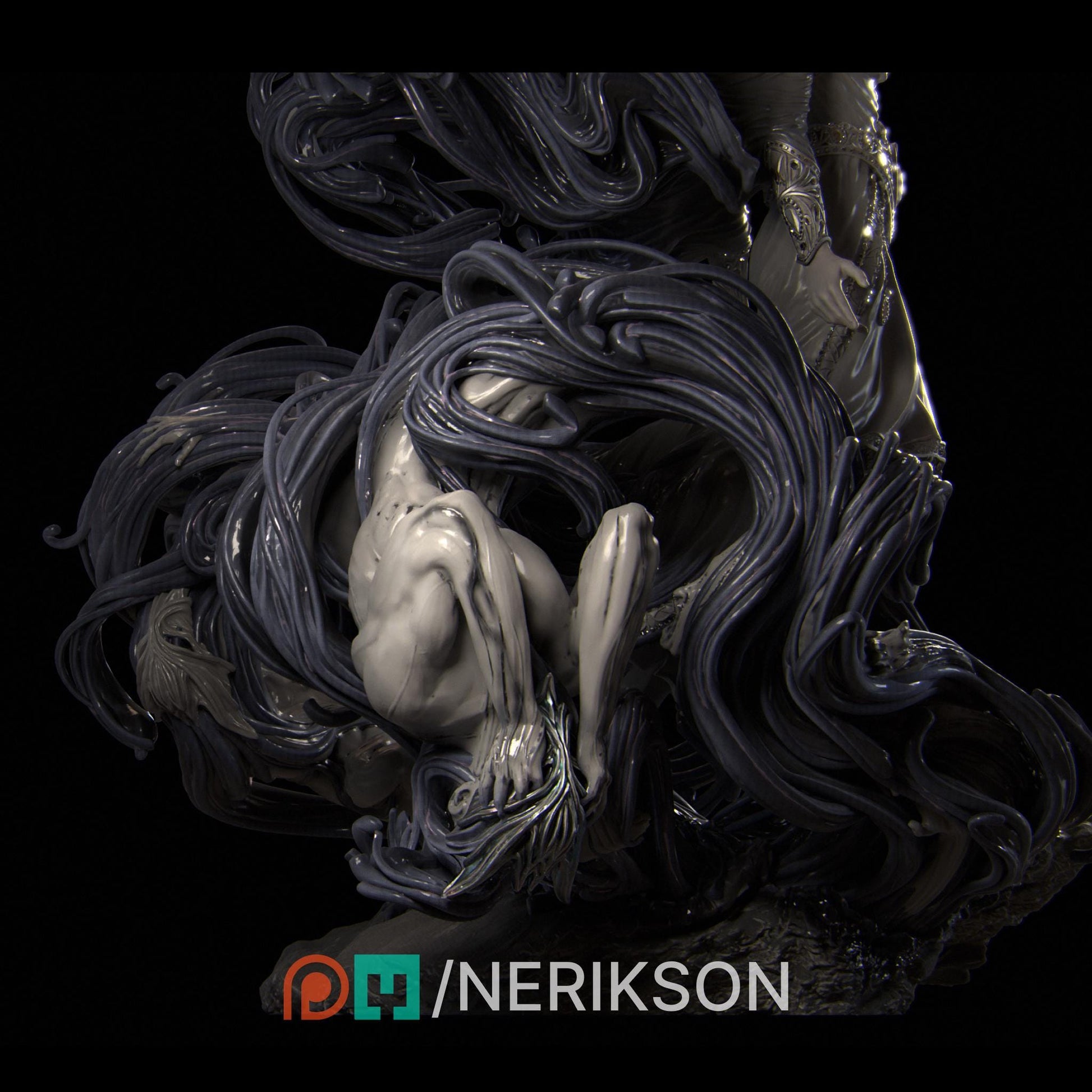 Shereen's Torment | DnD Arthurian Witch Lady of the Lake Collectible Miniature | 32mm / 75mm | by Nerikson