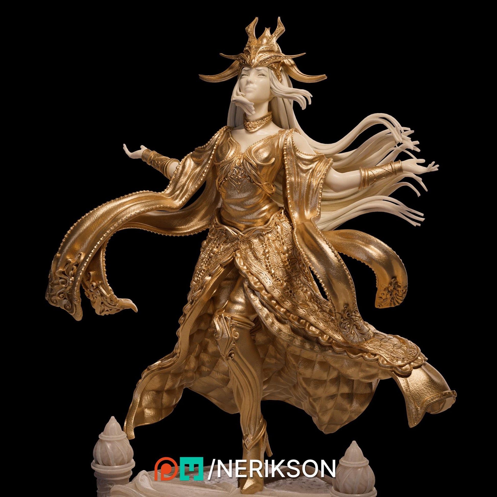Sophia, the Priestess | DnD Female Monk Cleric Paladin Collectible Miniature Statue | 75mm / 140mm | by Nerikson