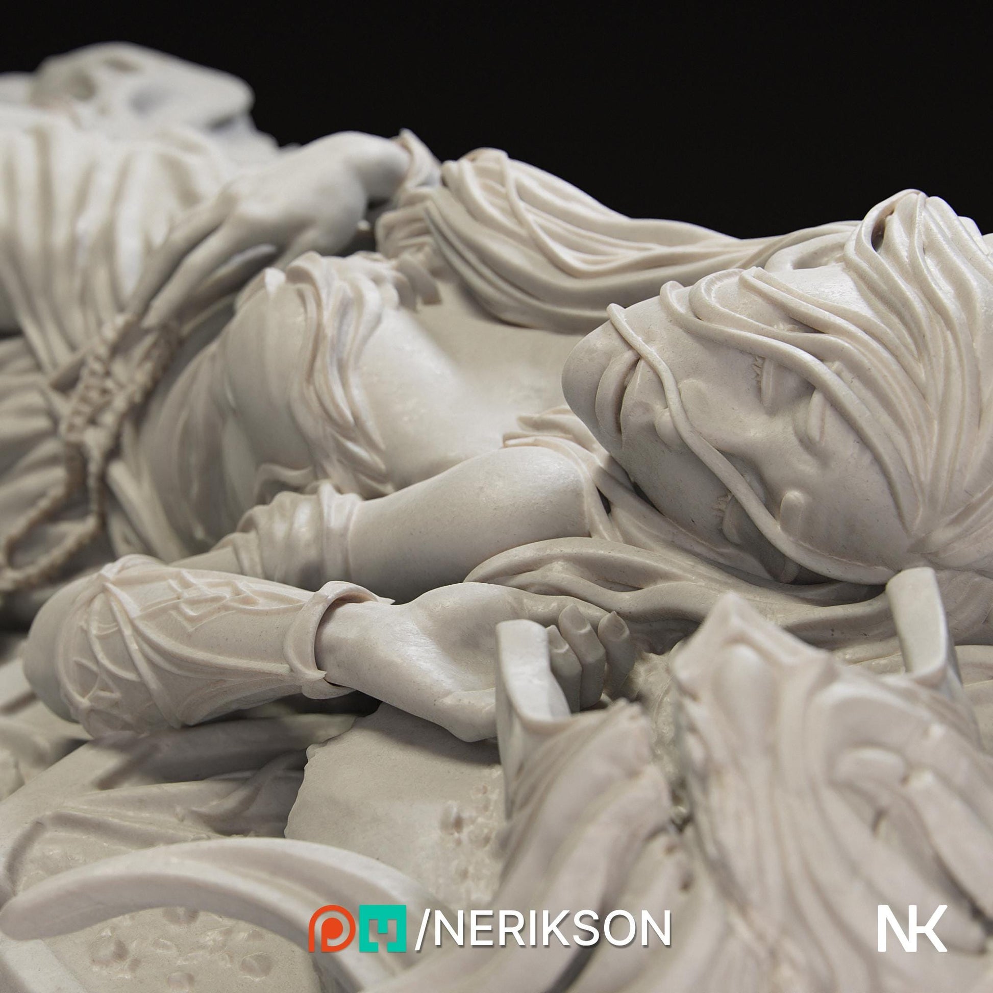 Light's End | DnD Female Cleric Collectible Diorama Statue | 75mm / 140mm | by Nerikson