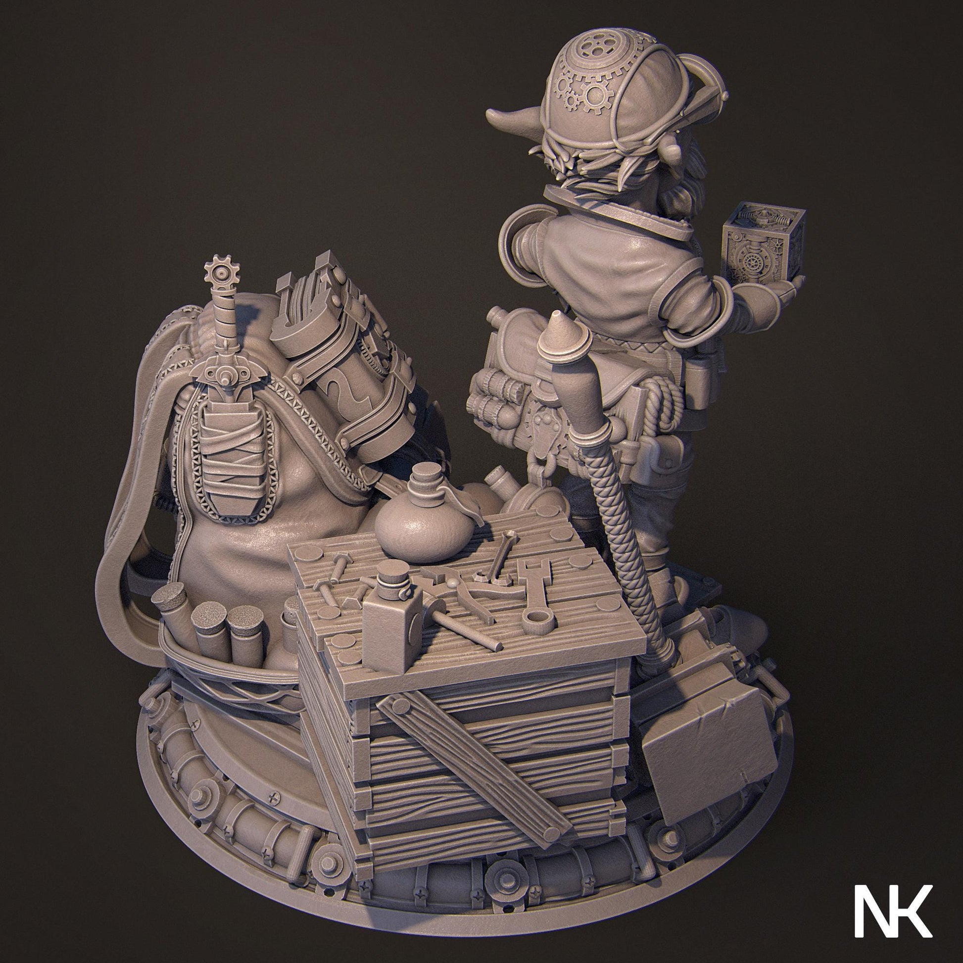 Alvynn | DnD Gnome Artificer Collectible Miniature | 32mm / 75mm | by Nerikson