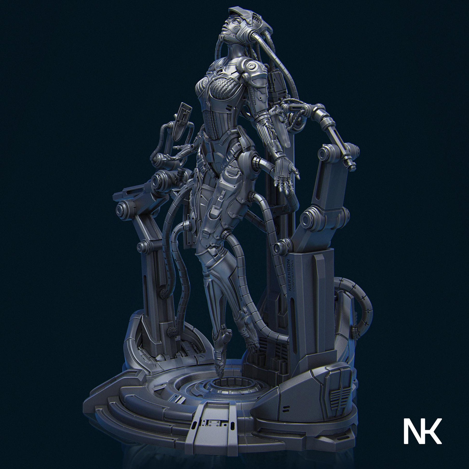 Project Eve | Sci-fi Female Cyborg Android Collectible Miniature Statue | 75mm / 140mm | by Nerikson