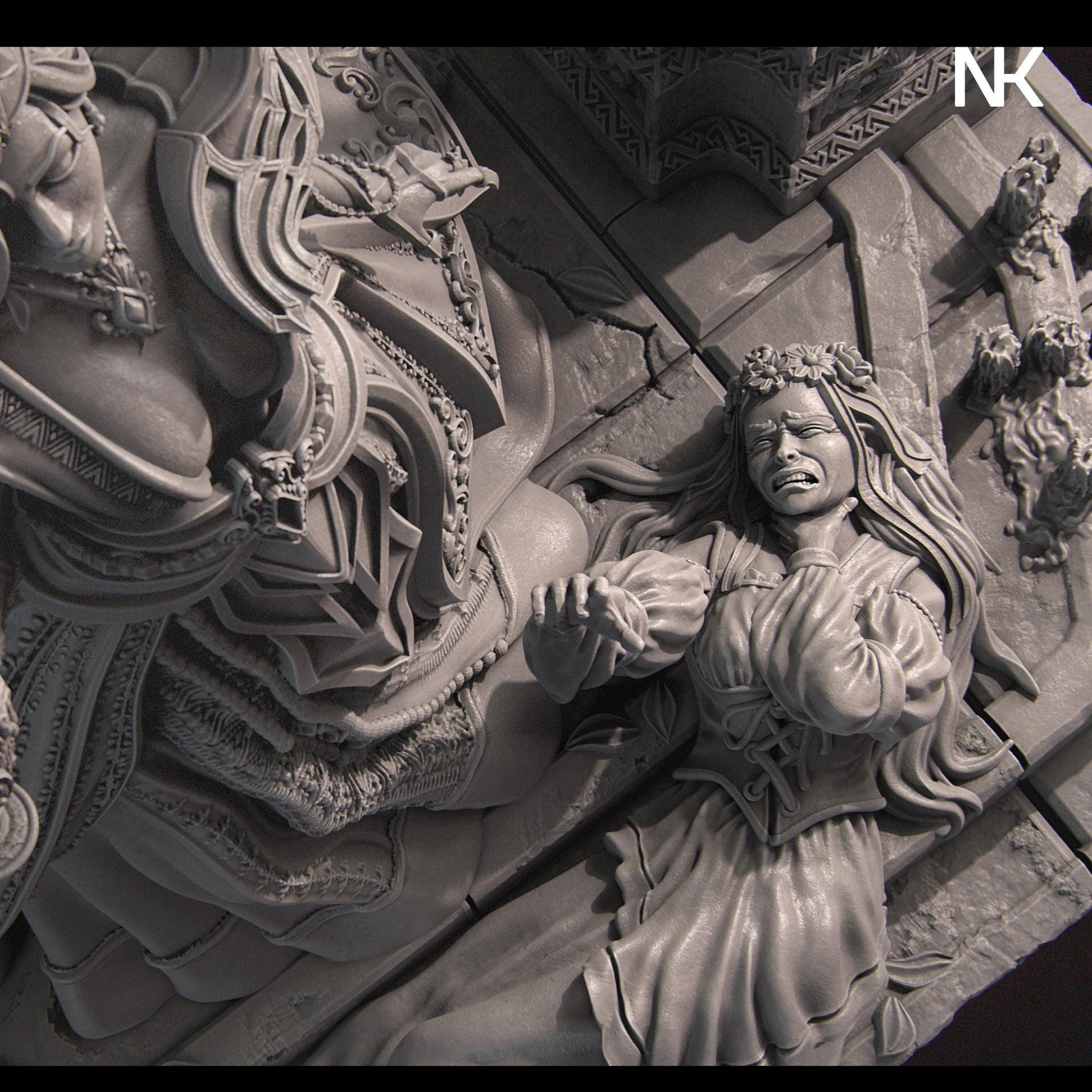 Youth Eternal | DnD Female Vampire Noble Collectible Miniature Statue | 75mm / 140mm | by Nerikson