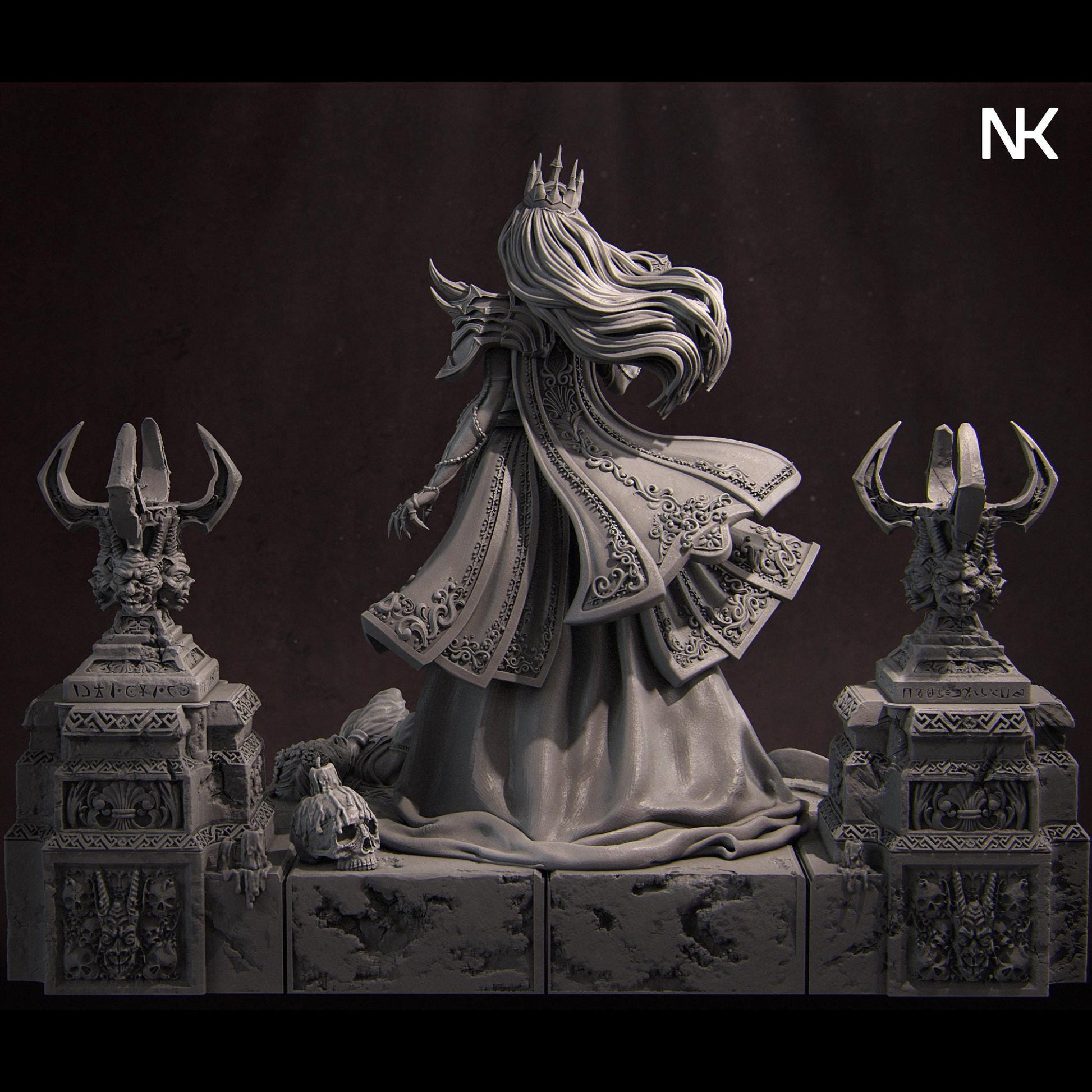 Youth Eternal | DnD Female Vampire Noble Collectible Miniature Statue | 75mm / 140mm | by Nerikson