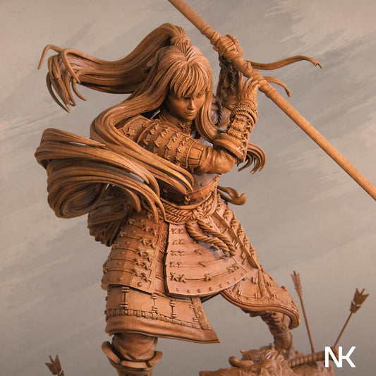 Akiko, the Bounty Hunter | DnD Female Japanese Samurai Onna-Musha Collectible Miniature Statue | 75mm / 140mm | by Nerikson