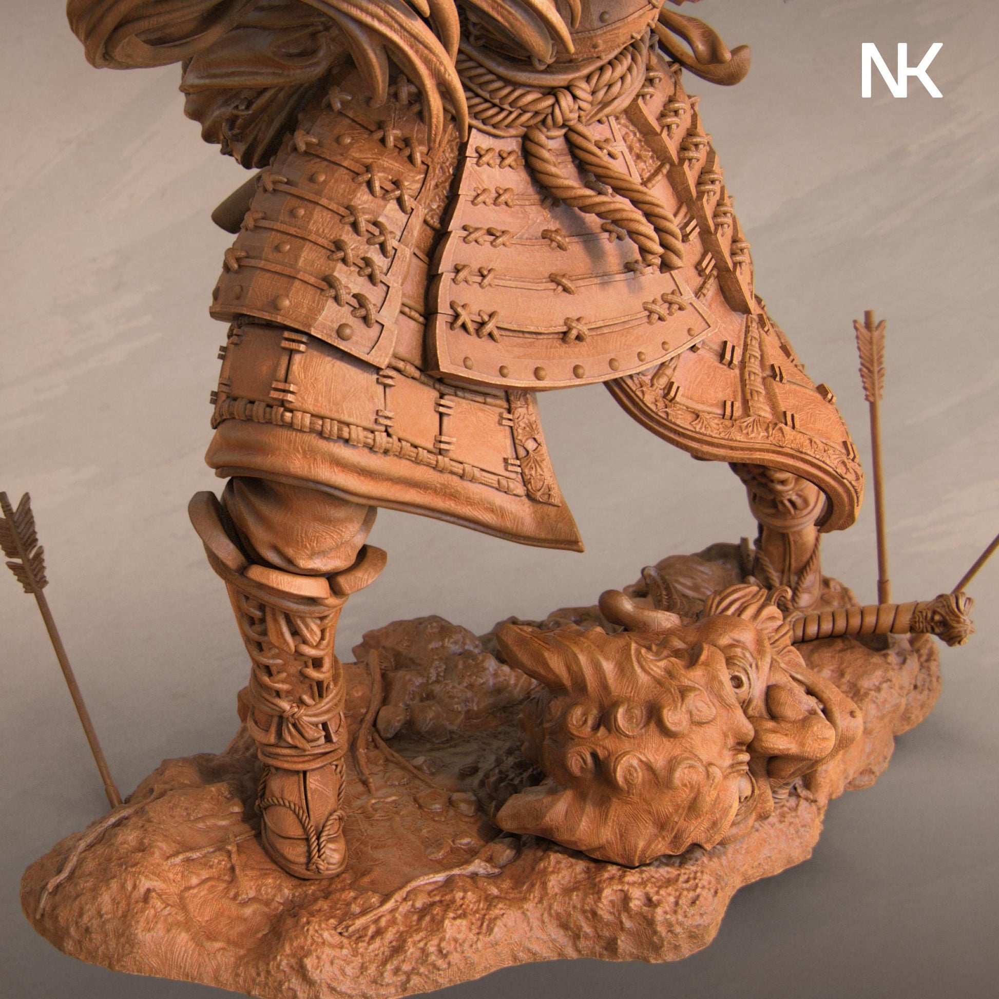 Akiko, the Bounty Hunter | DnD Female Japanese Samurai Onna-Musha Collectible Miniature Statue | 75mm / 140mm | by Nerikson