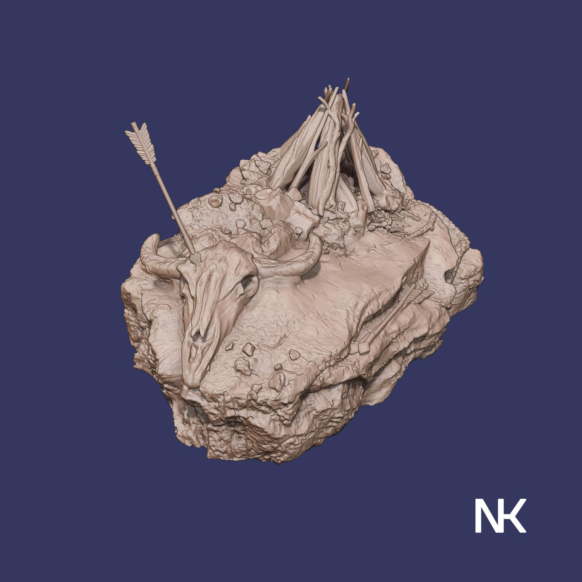 Kora, Tribal Warrior | DnD Female Fighter Collectible Miniature Statue | 75mm / 140mm | by Nerikson