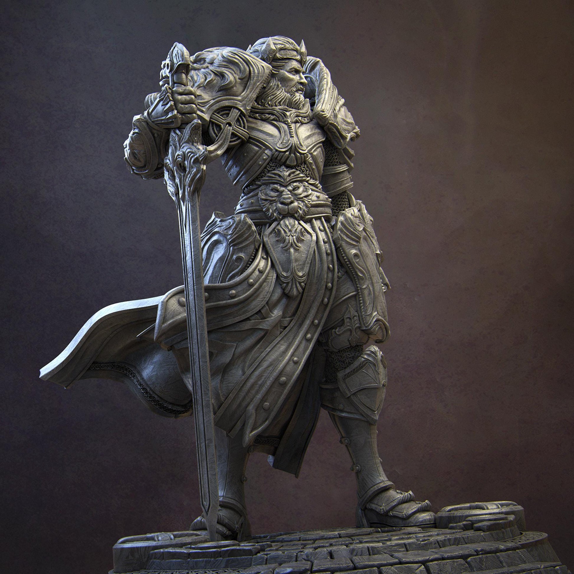 Itrek, Paladin of the Dawn | Female Knight Warrior Collectible Miniature | 32mm / 75mm | by Nerikson