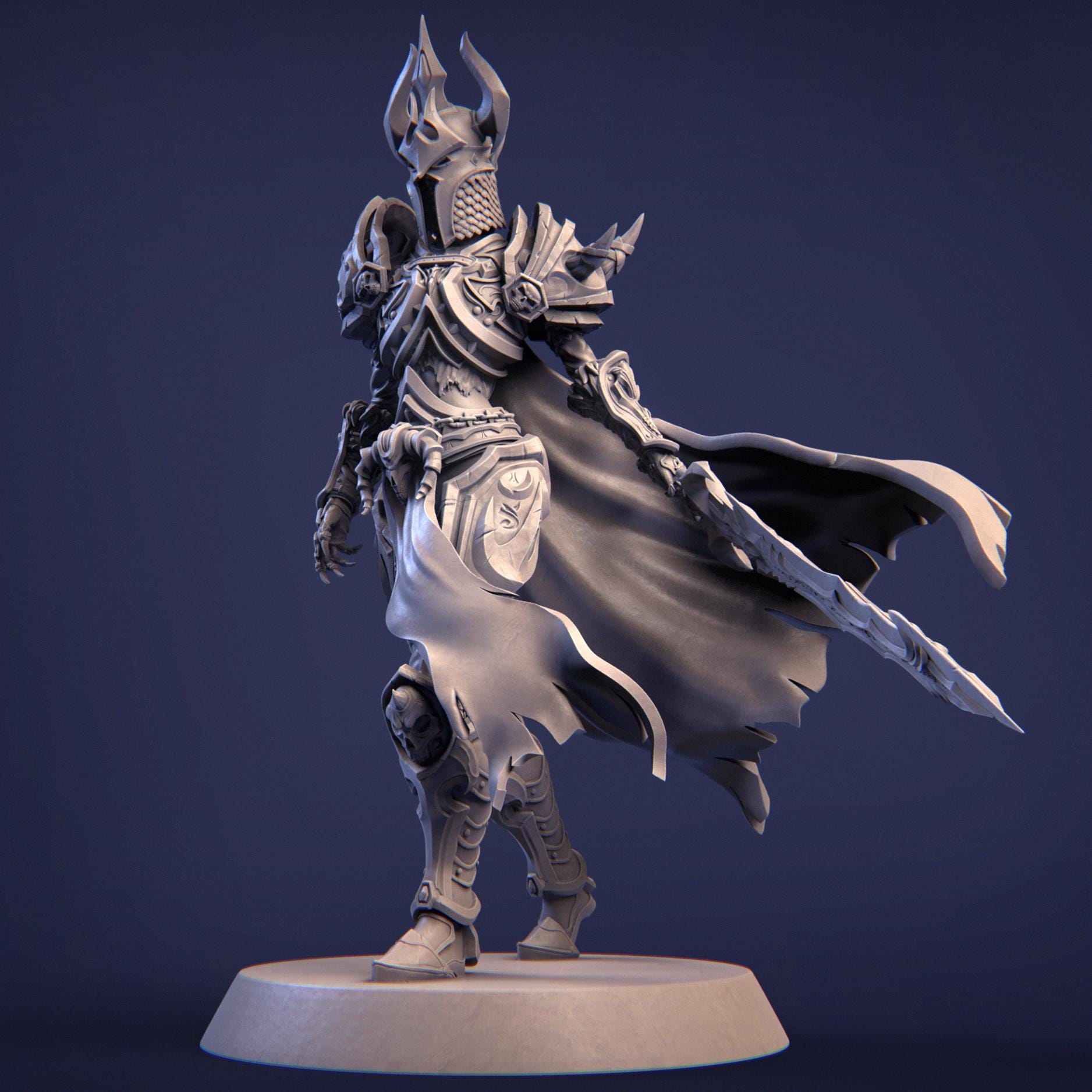 Ashinna the Revenant | DnD Female Elf Knight Paladin Collectible Miniature Statue | 75mm / 140mm | by Nerikson