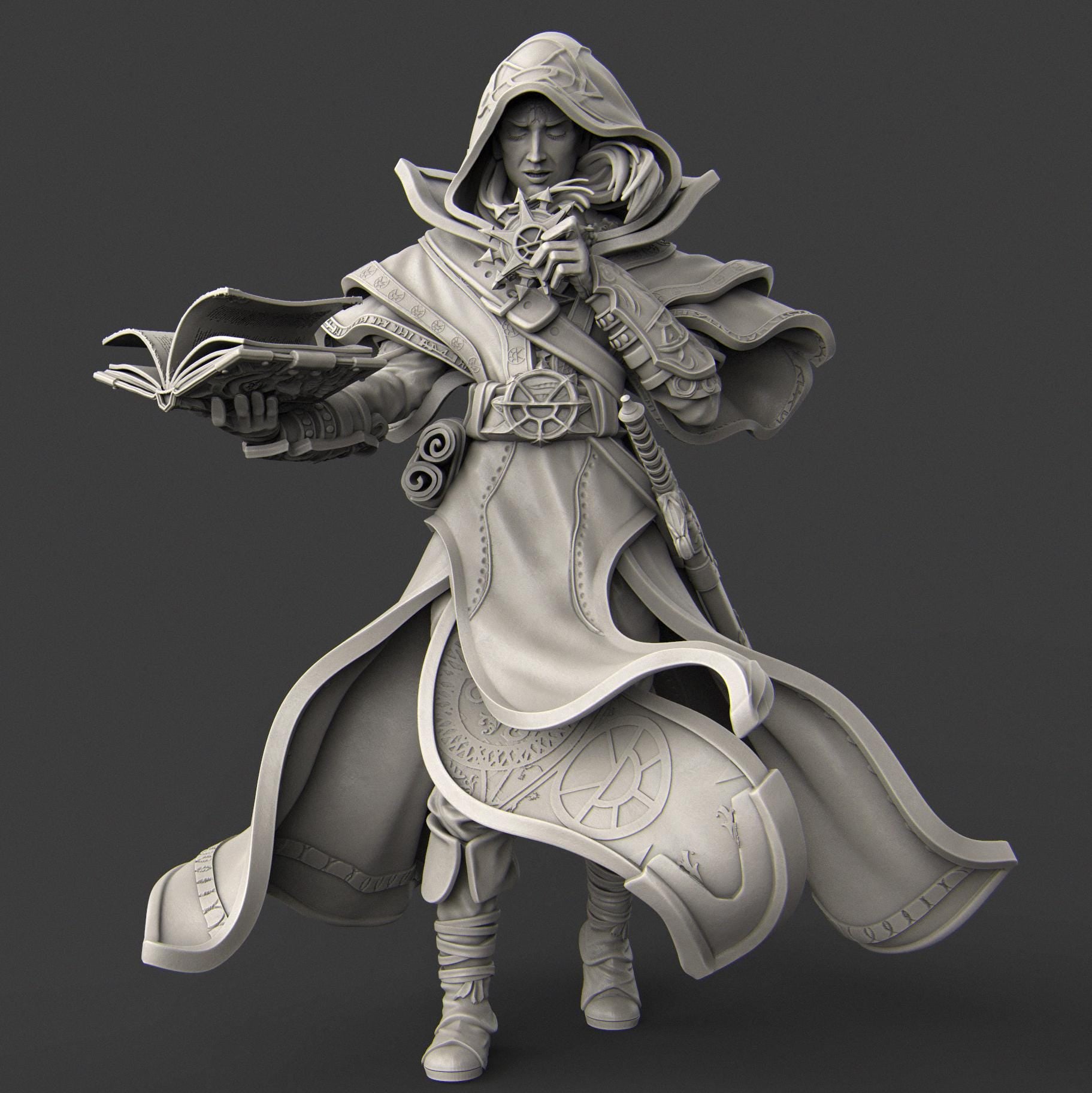 Elf Priest | DnD Collectible Cleric Wizard Tabletop Statue | 35mm / 75mm | by Nerikson