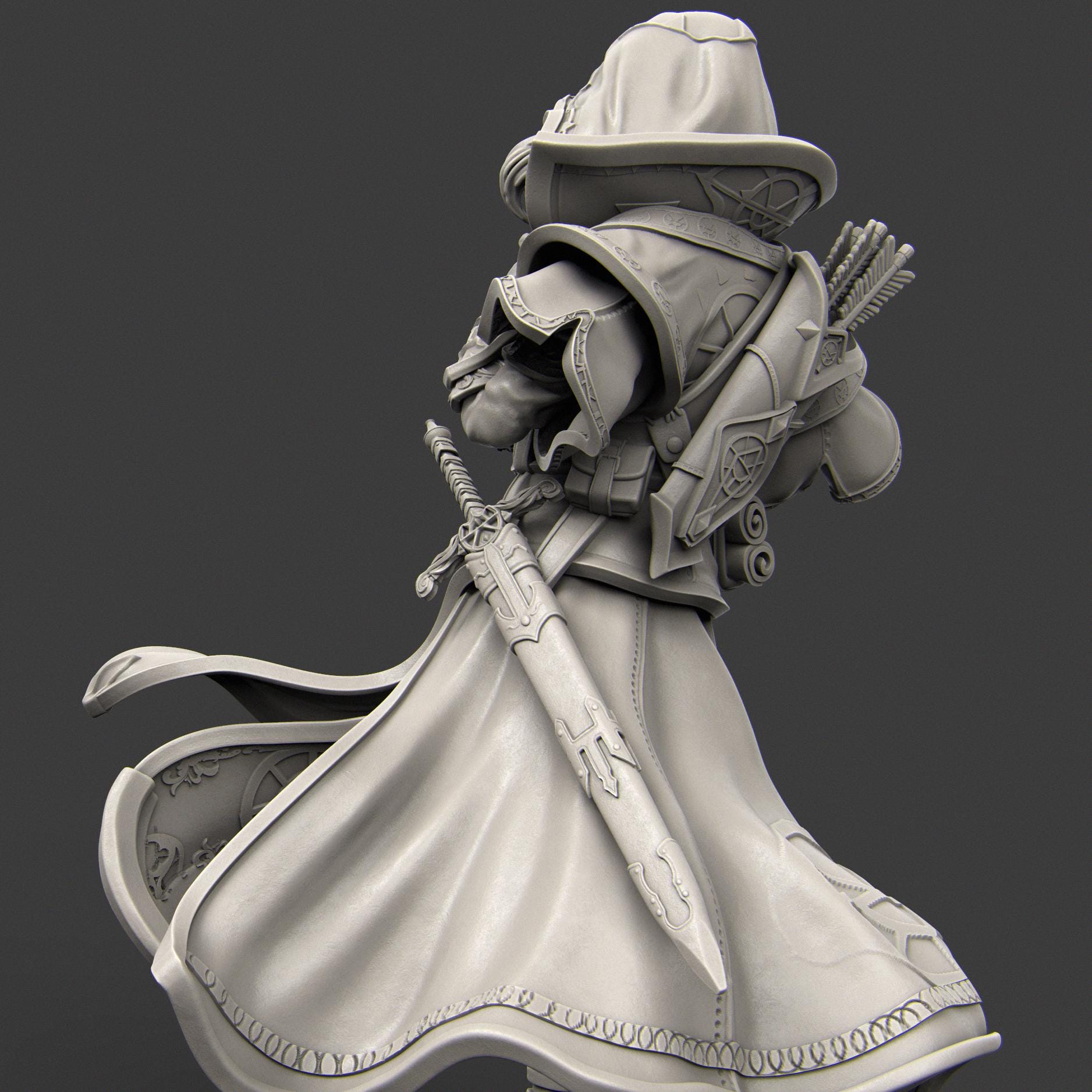 Elf Priest | DnD Collectible Cleric Wizard Tabletop Statue | 35mm / 75mm | by Nerikson