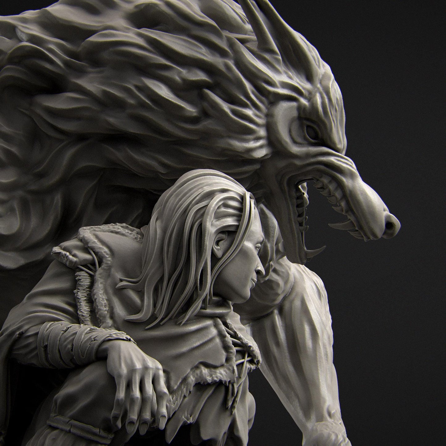 Werewolf Shapeshifter | DnD Collectible Tabletop Statue | 35mm / 75mm | by Nerikson