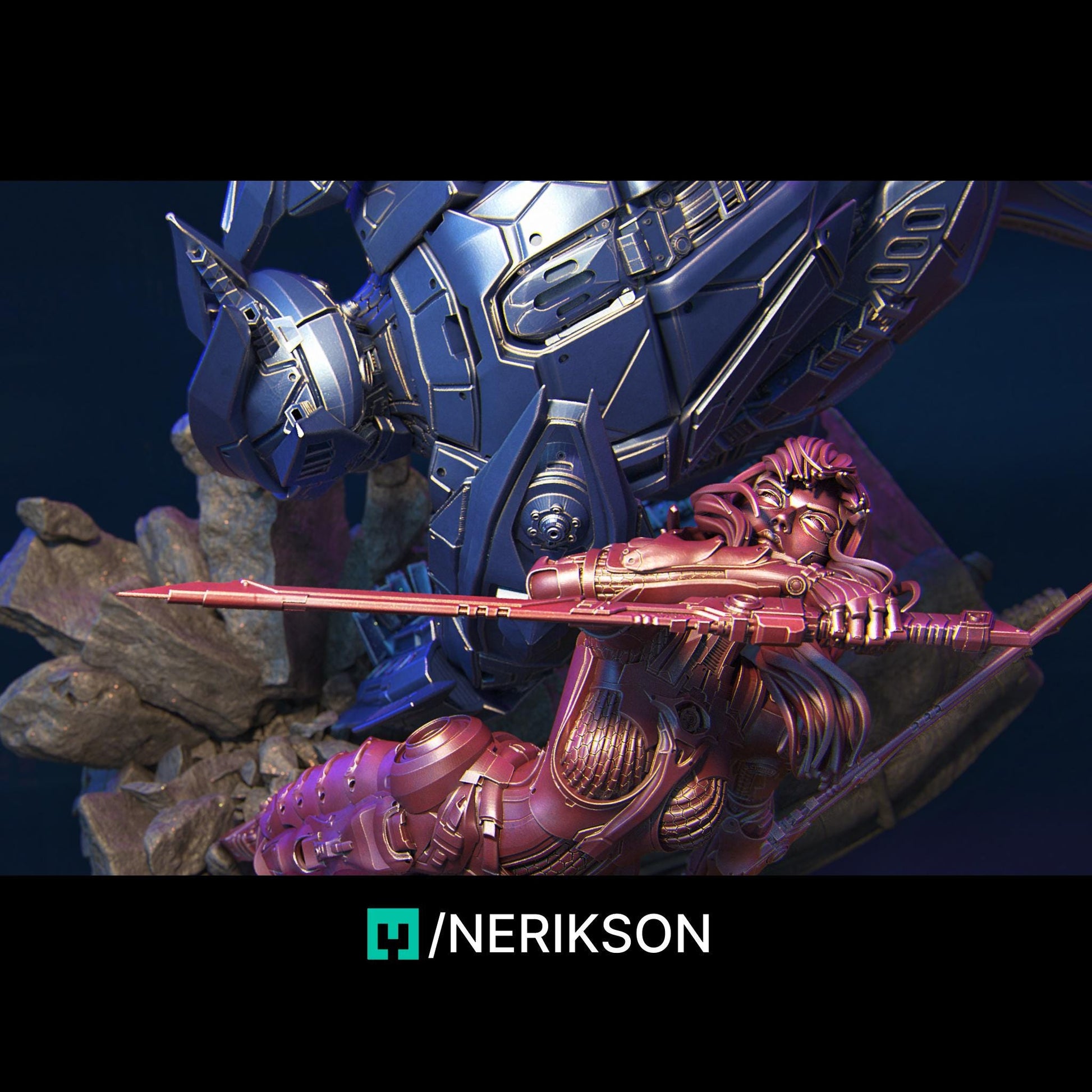 B.A.U.R.G Unit vs Eve | Sci-fi Collectible Resin Diorama | by Nerikson