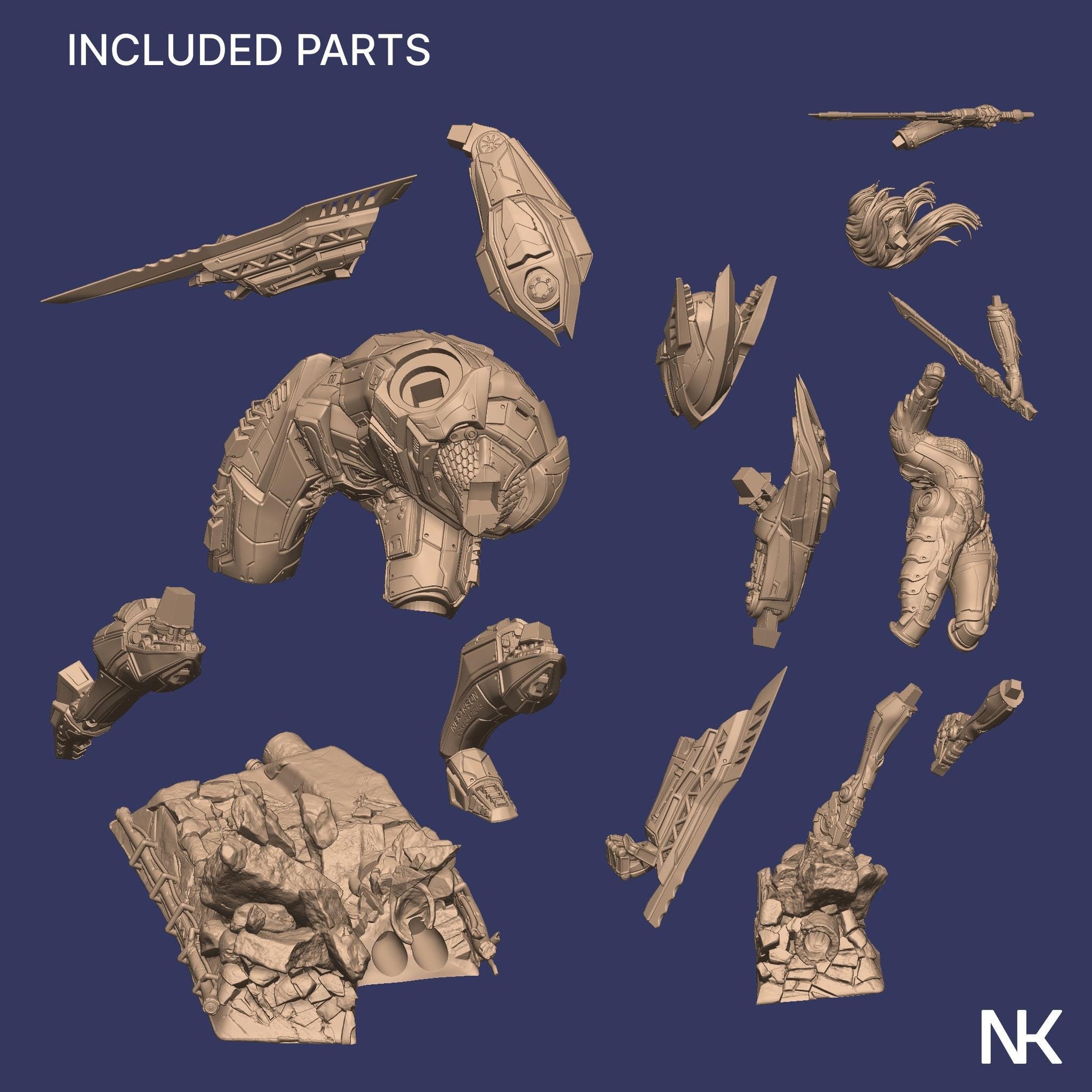 B.A.U.R.G Unit vs Eve | Sci-fi Collectible Resin Diorama | by Nerikson