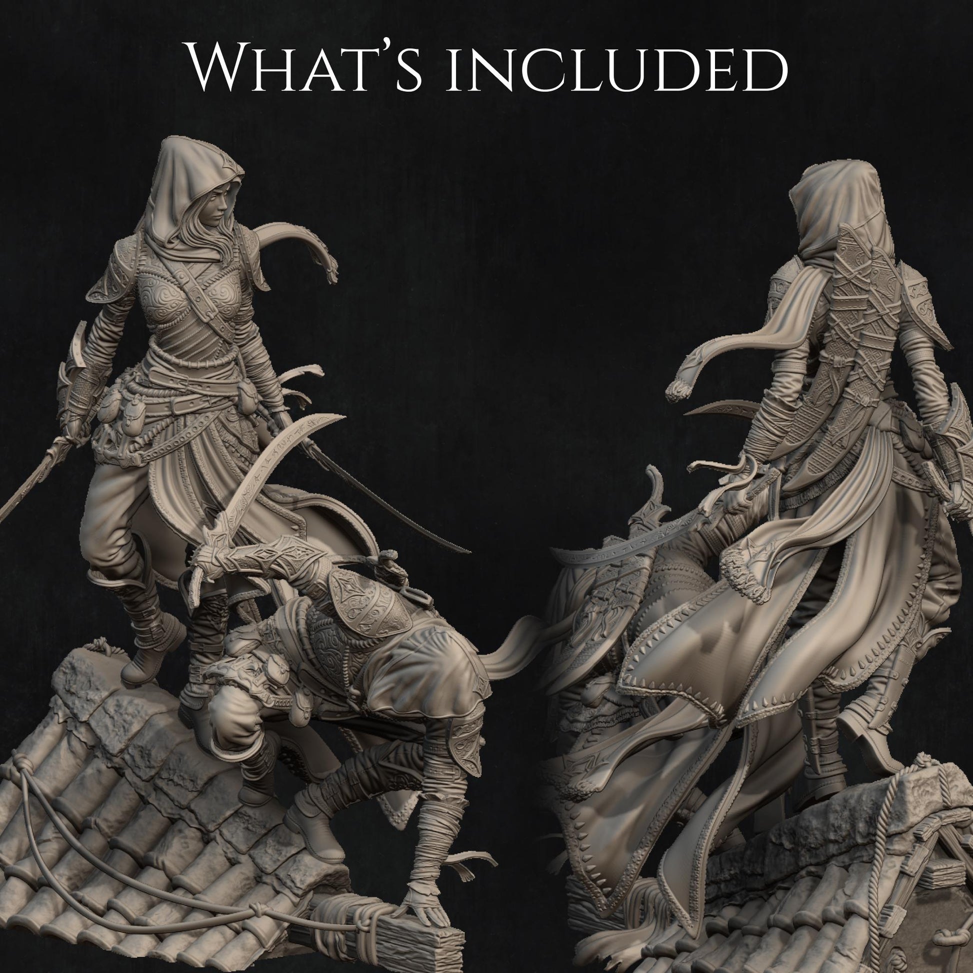 The Unseen Blades | Fantasy Assassin Thief Collectible Resin Diorama | by Nerikson