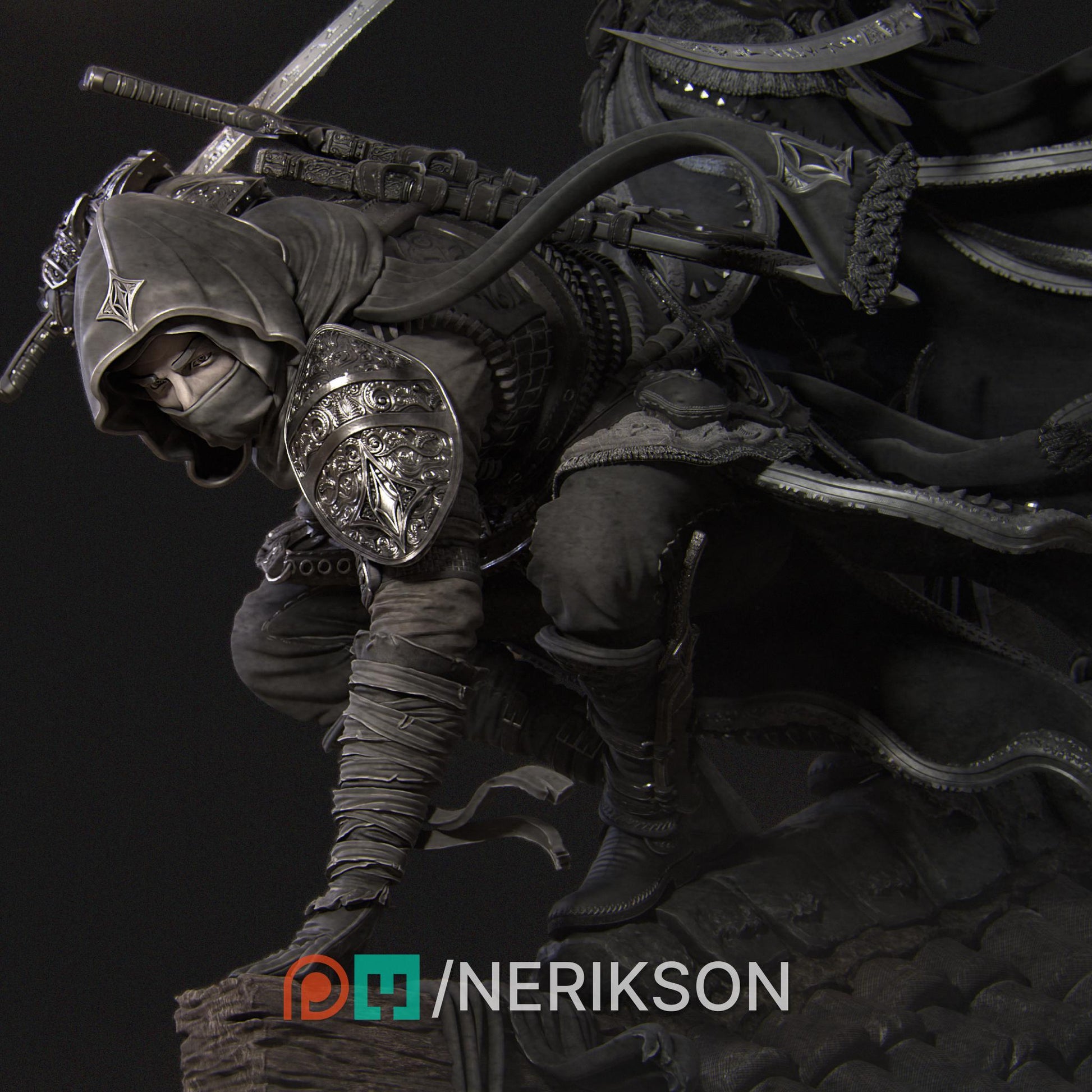 The Unseen Blades | Fantasy Assassin Thief Collectible Resin Diorama | by Nerikson