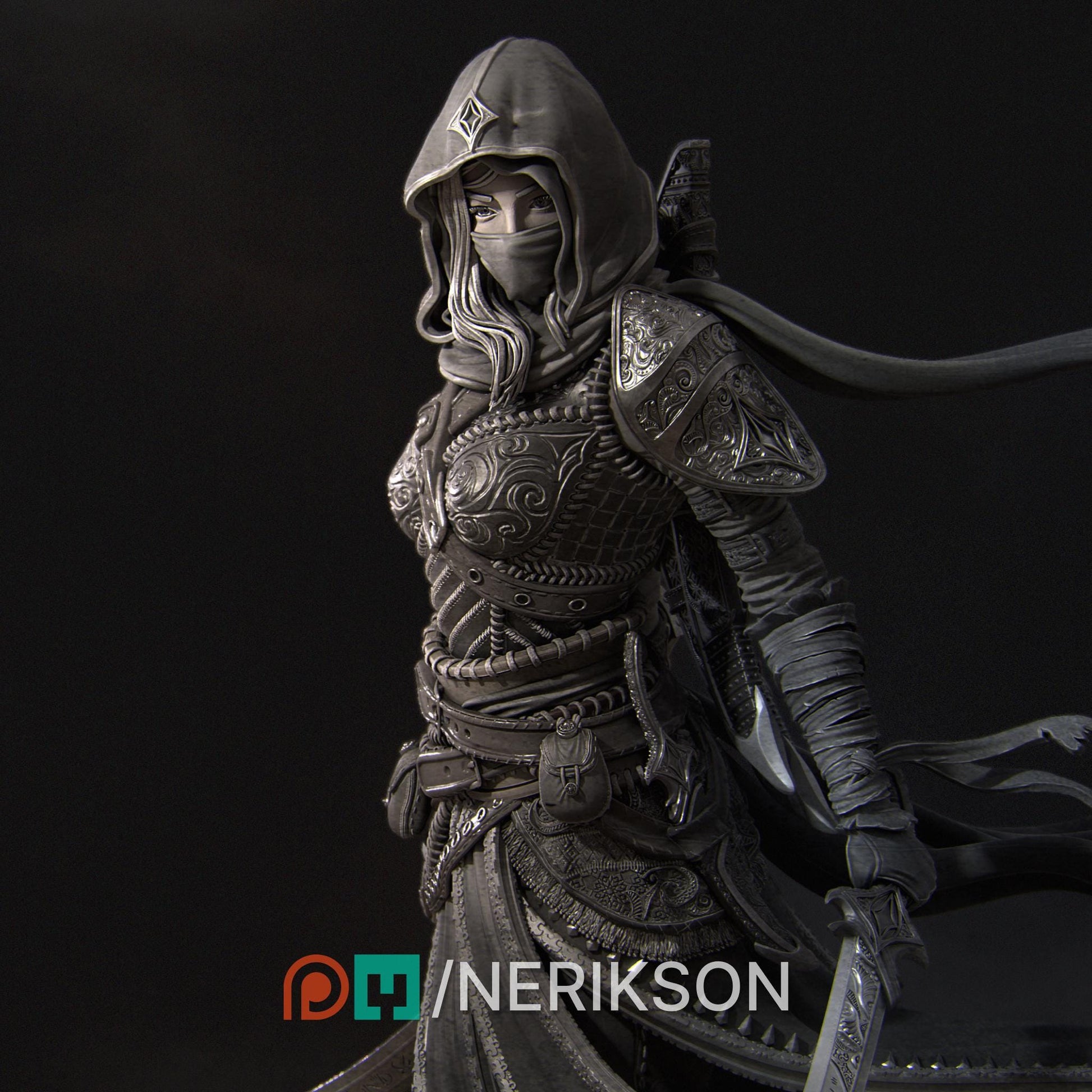The Unseen Blades | Fantasy Assassin Thief Collectible Resin Diorama | by Nerikson