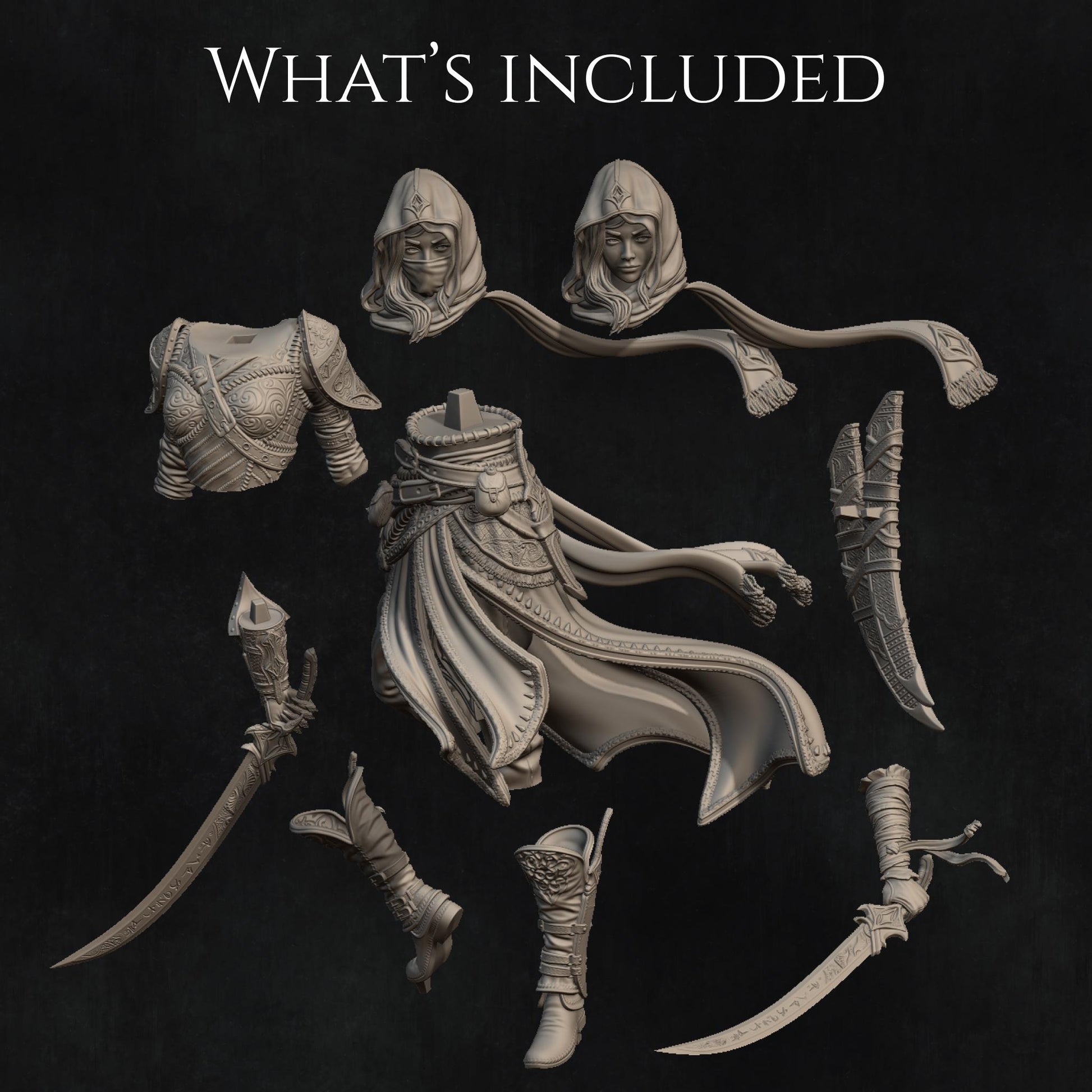 The Unseen Blades | Fantasy Assassin Thief Collectible Resin Diorama | by Nerikson