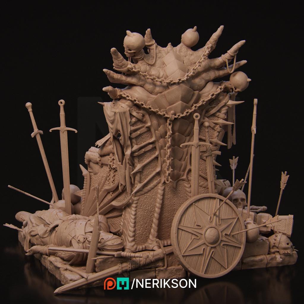 Aleehra the Dragon Knight Diorama | Fantasy Female Paladin Collectible Resin Diorama | by Nerikson