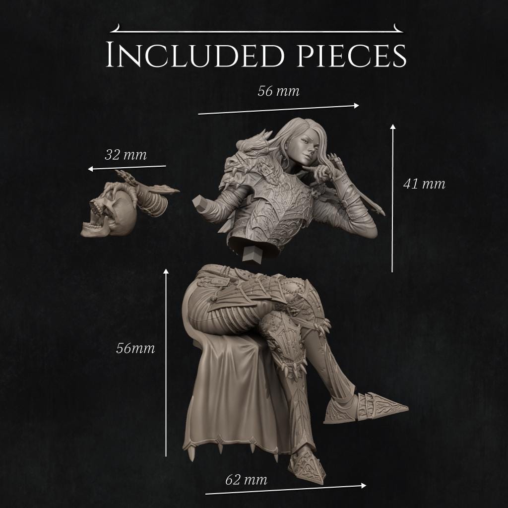 Aleehra the Dragon Knight Diorama | Fantasy Female Paladin Collectible Resin Diorama | by Nerikson