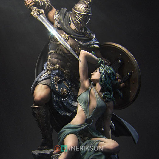 Medusa and Perseus | Fantasy Greek Mythology Gorgon Collectible Resin Diorama | by Nerikson