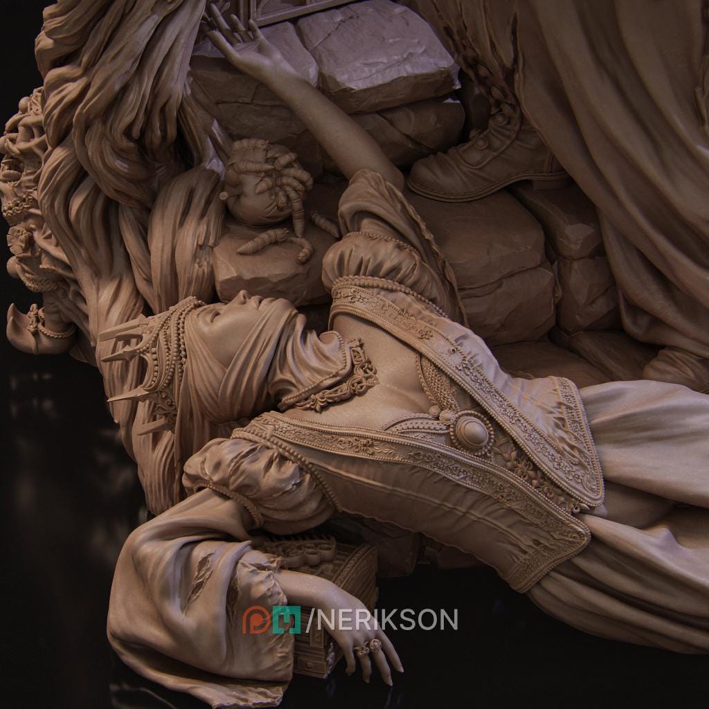 The Fairest of them All | Fantasy Snow White Fairytale Collectible Resin Diorama | by Nerikson