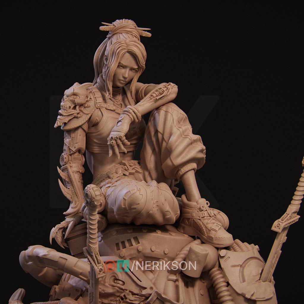 Neo-Nixxi Diorama | Sci-fi Female Collectible Resin Diorama | by Nerikson