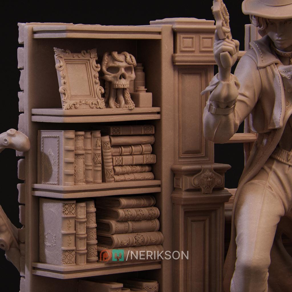 Laura the Detective Diorama| Noir Lovecraftian Collectible Resin Diorama | by Nerikson