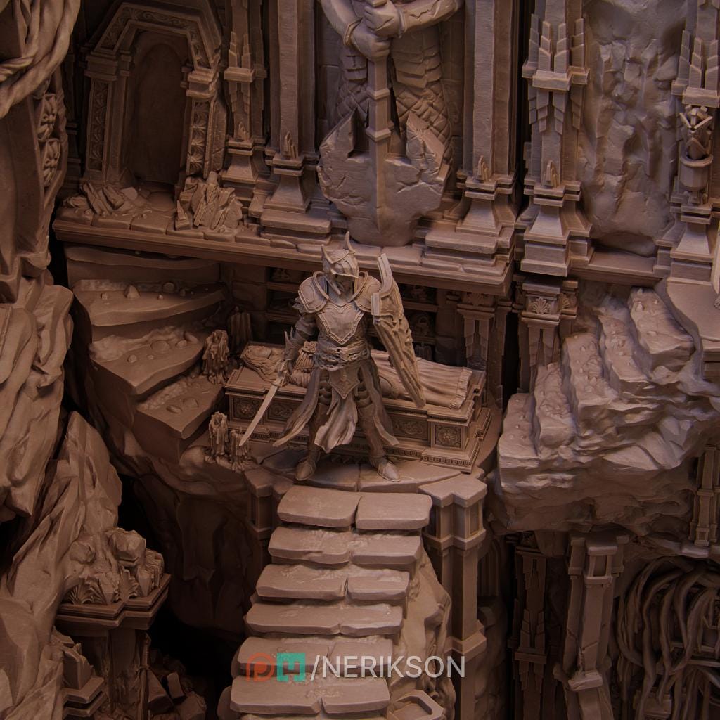 BookNook of the Shattered King | Large Scale Collectible Diorama Bookcase Filler | by Nerikson