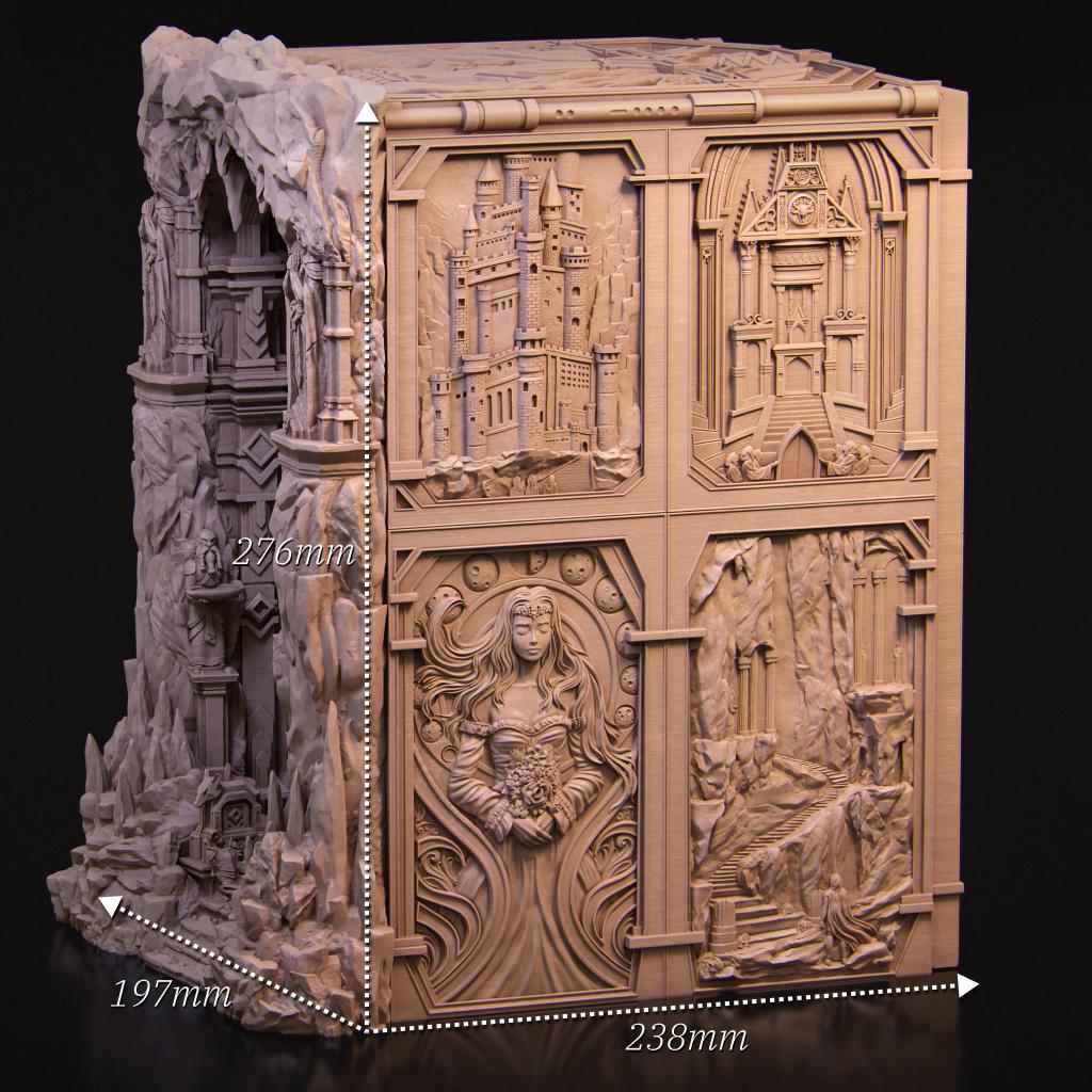 BookNook of the Shattered King | Large Scale Collectible Diorama Bookcase Filler | by Nerikson