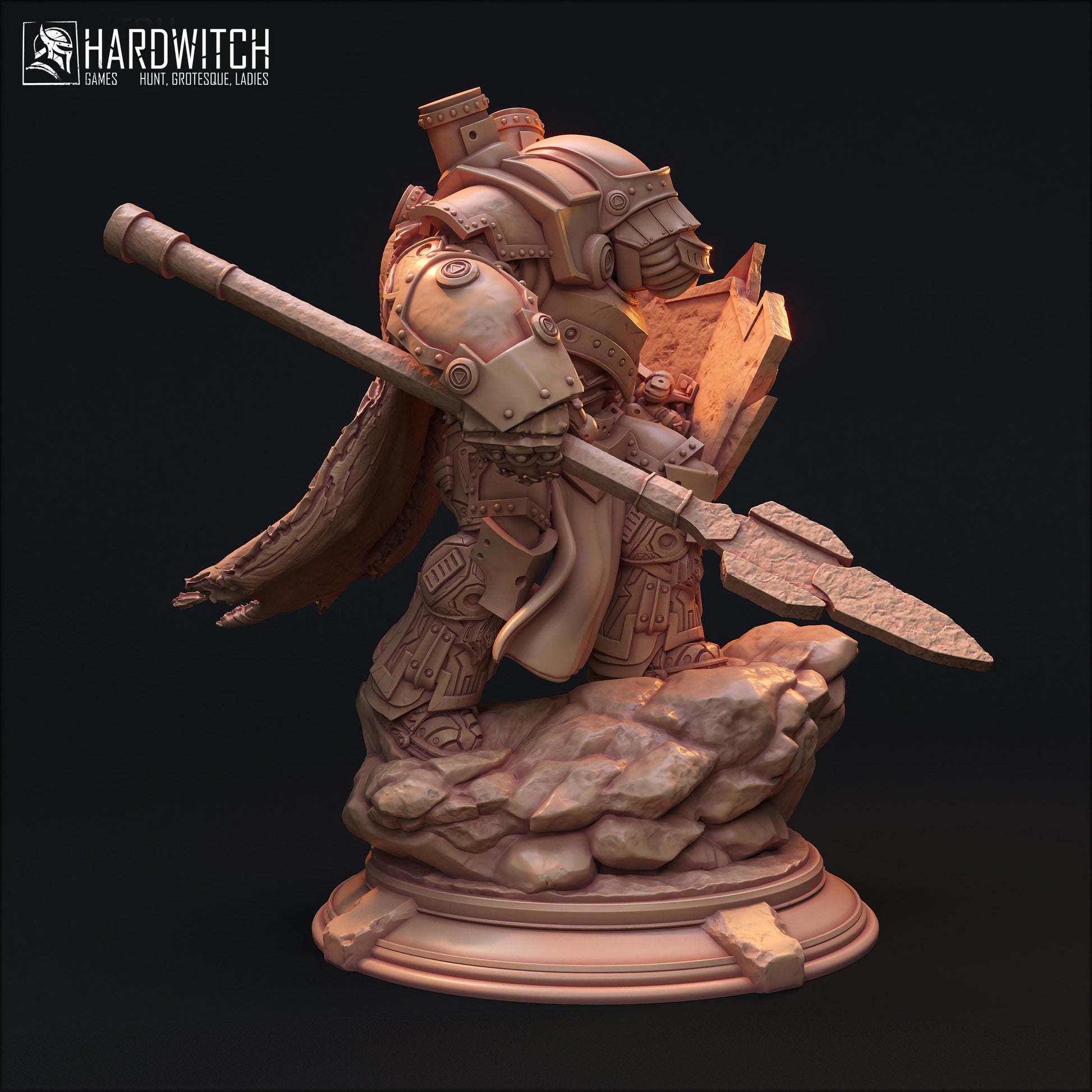 Falguron Centurion | DnD Sci-fi Fantasy Warforged Paladin Knight Miniature | 32mm / 75mm | by Hardwitch Games