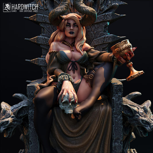 Fortada Astra | DnD Female Fantasy Demon Pin Up collectible Miniature | 32mm / 75mm | by Hardwitch Games