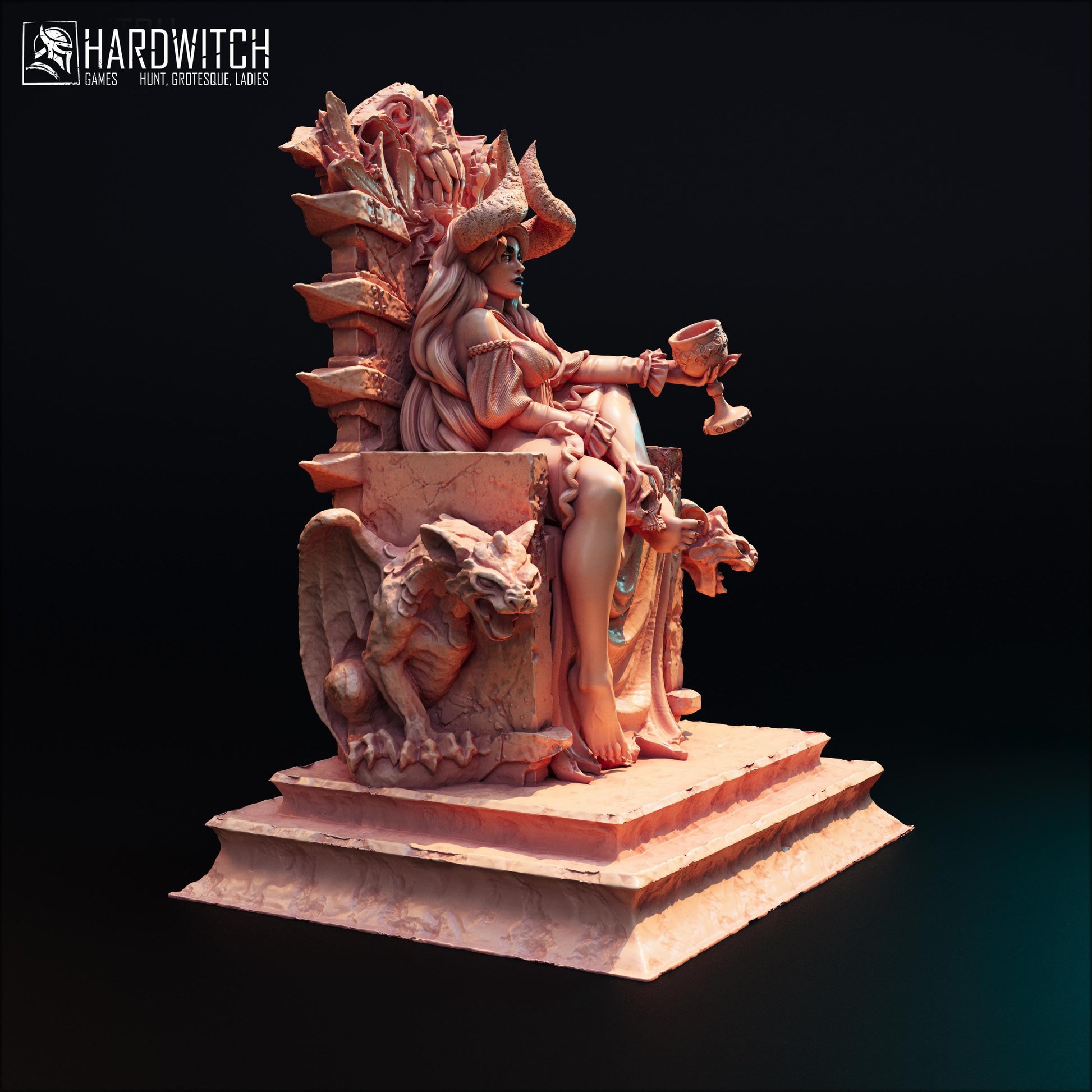 Fortada Astra | DnD Female Fantasy Demon Pin Up collectible Miniature | 32mm / 75mm | by Hardwitch Games