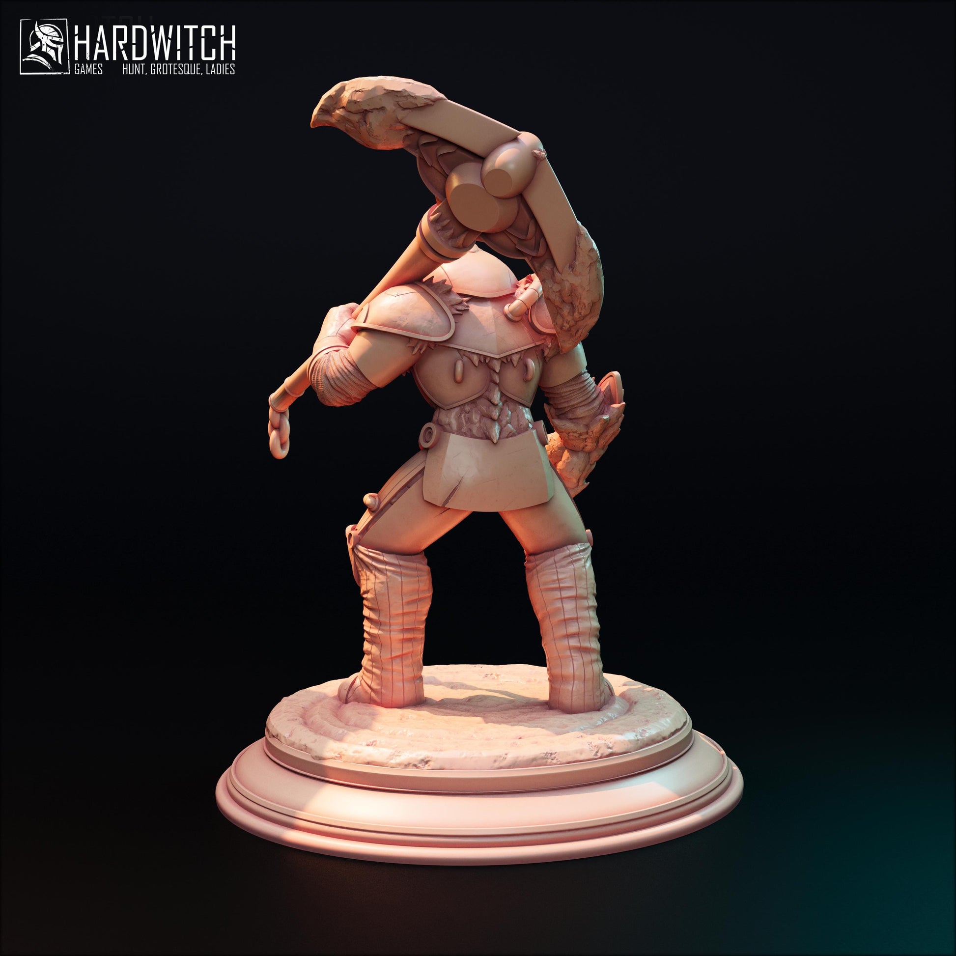 Grufor Prospector | DnD Sci-fi Fantasy Golem Berserker Miniature | 32mm / 75mm | by Hardwitch Games