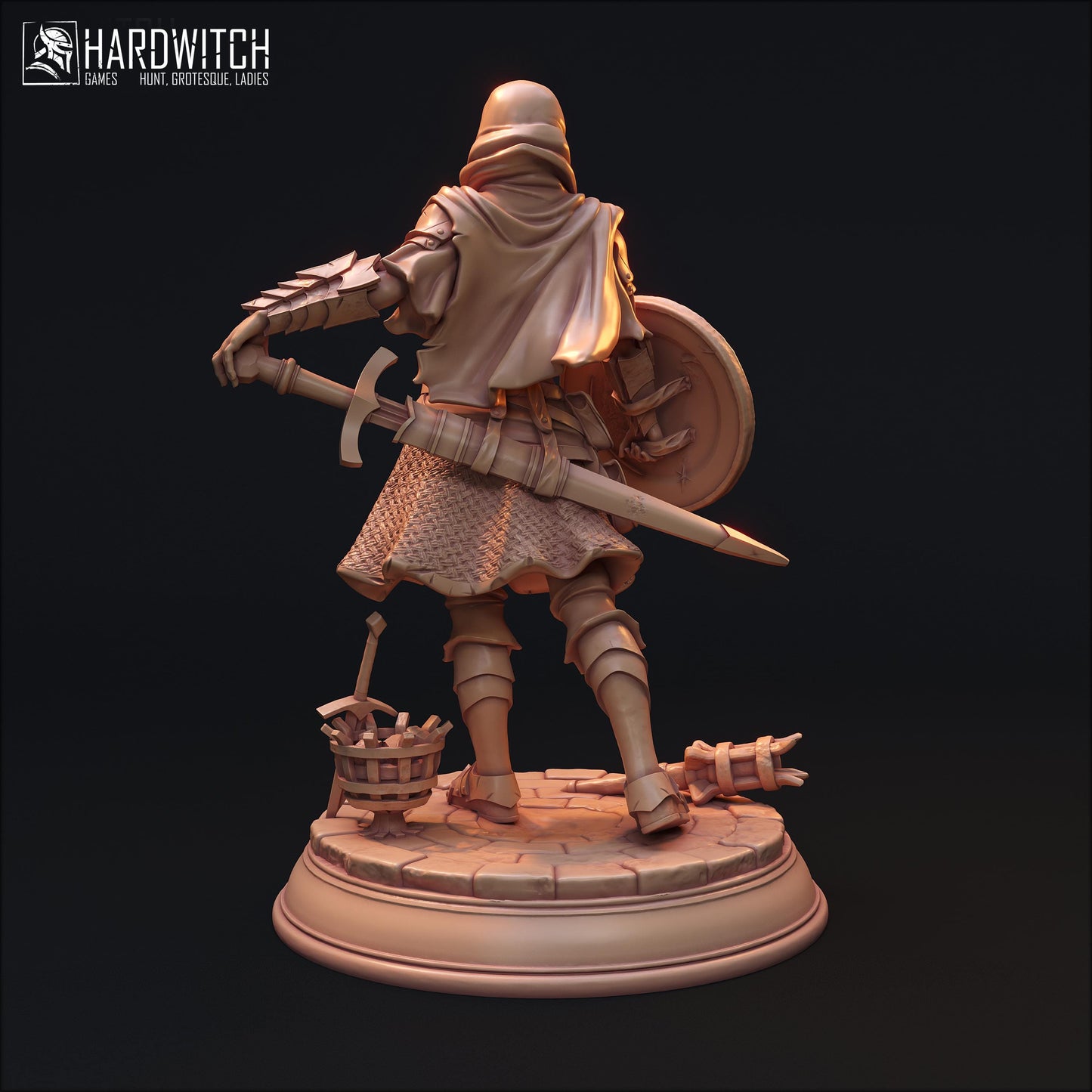 Haffad Sodilad | DnD Female Fantasy Fighter Warrior Pin Up collectible Miniature | 32mm / 75mm | by Hardwitch Games