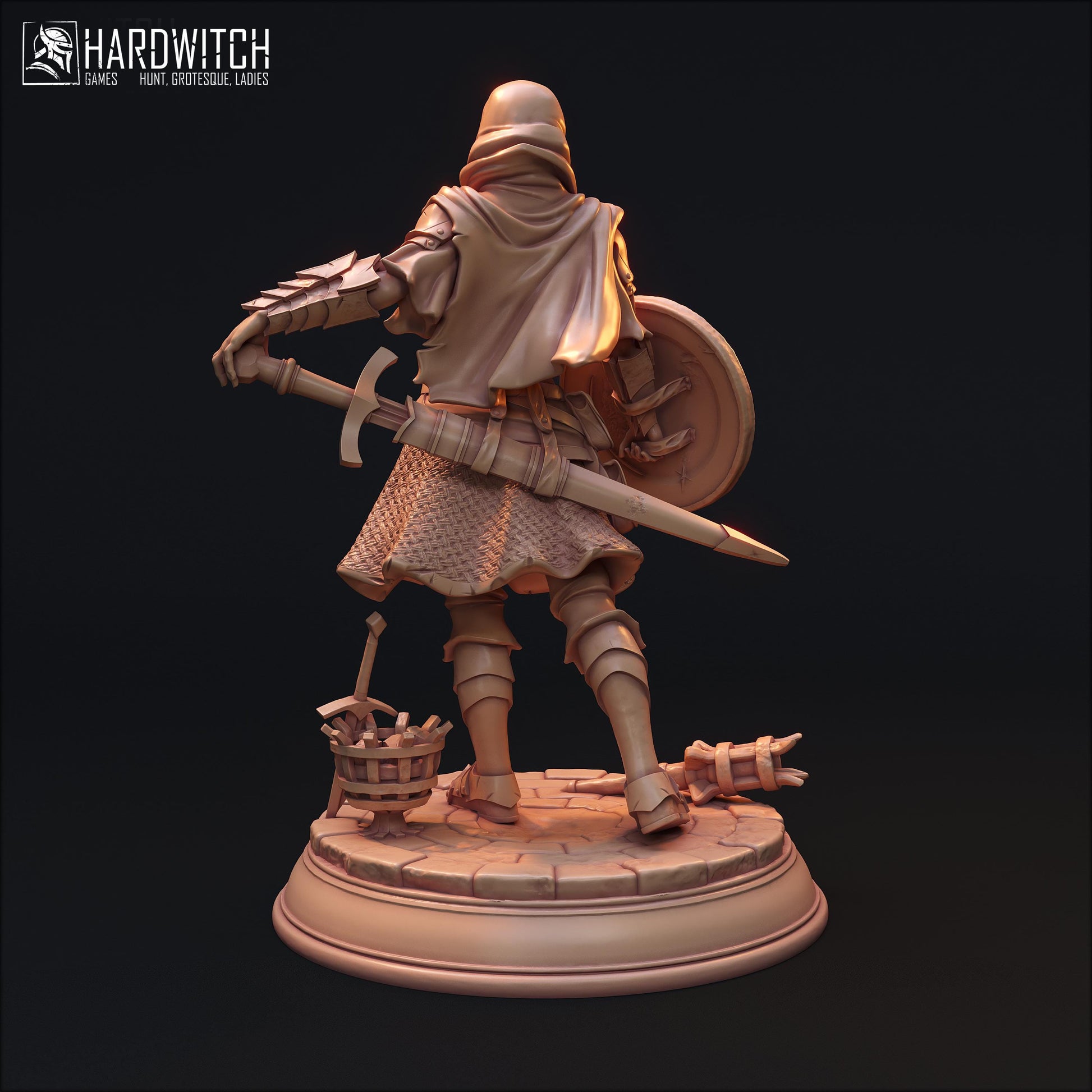 Haffad Sodilad | DnD Female Fantasy Fighter Warrior Pin Up collectible Miniature | 32mm / 75mm | by Hardwitch Games